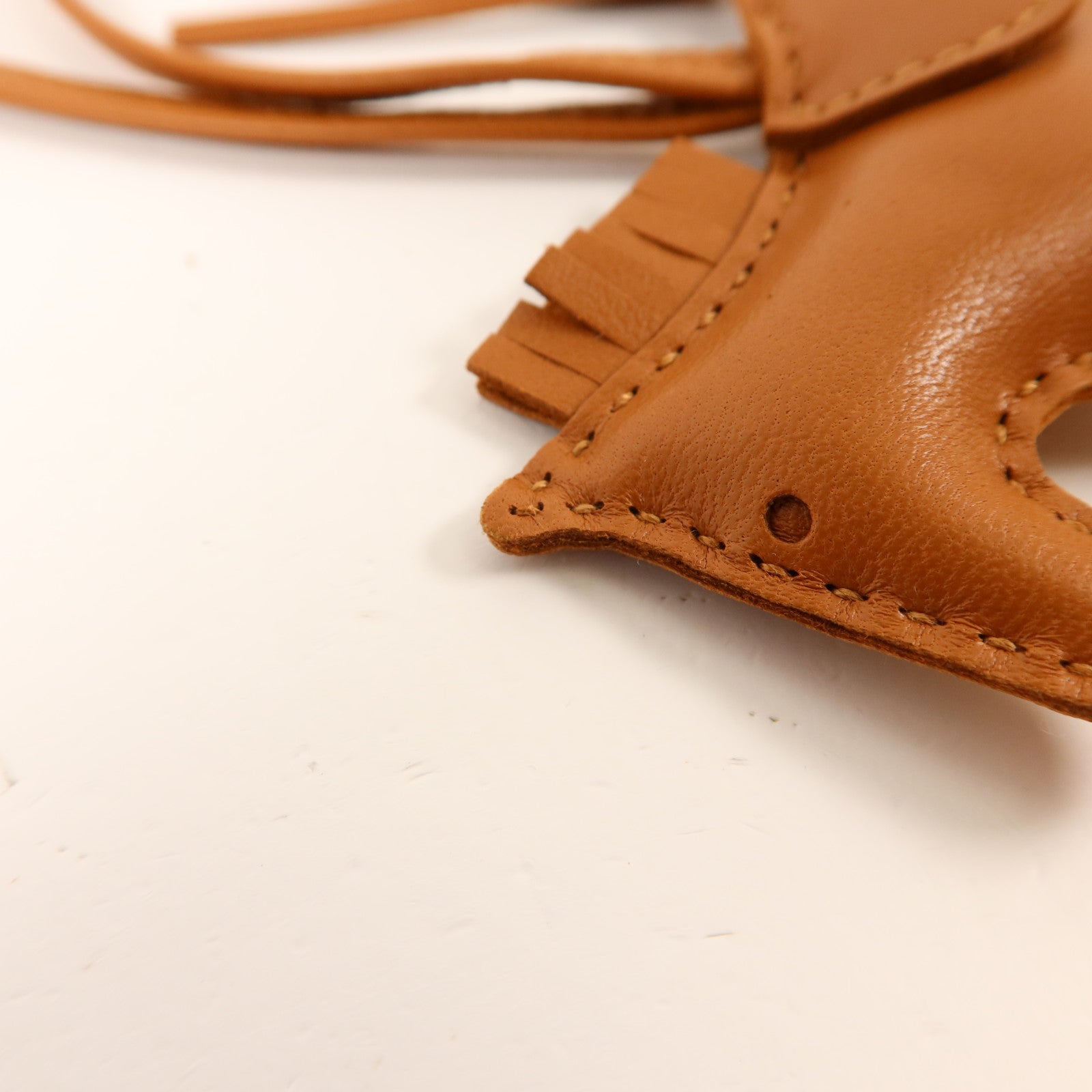 HERMES Milo皮革Rodeo PM掛飾Gold