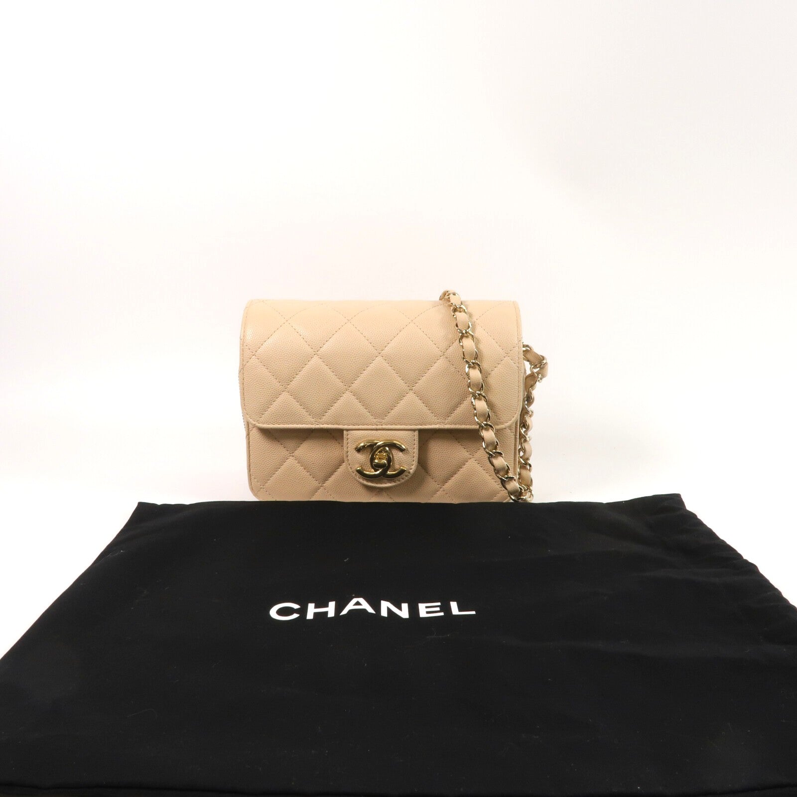 CHANEL 牛皮皮革Mini Flap Bag鏈帶肩背袋
