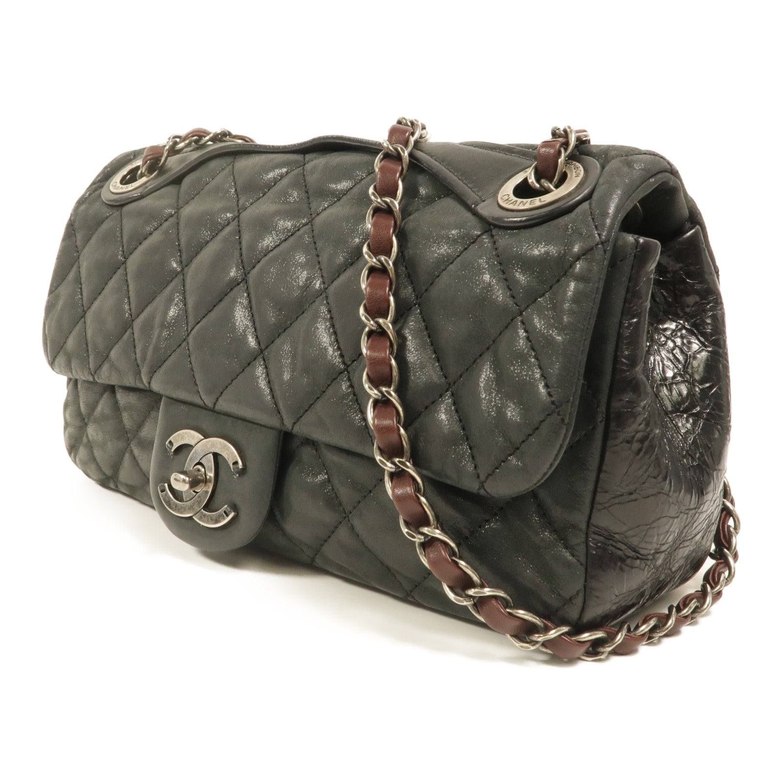 CHANEL 牛皮皮革In The Mix Flap鏈帶肩背袋