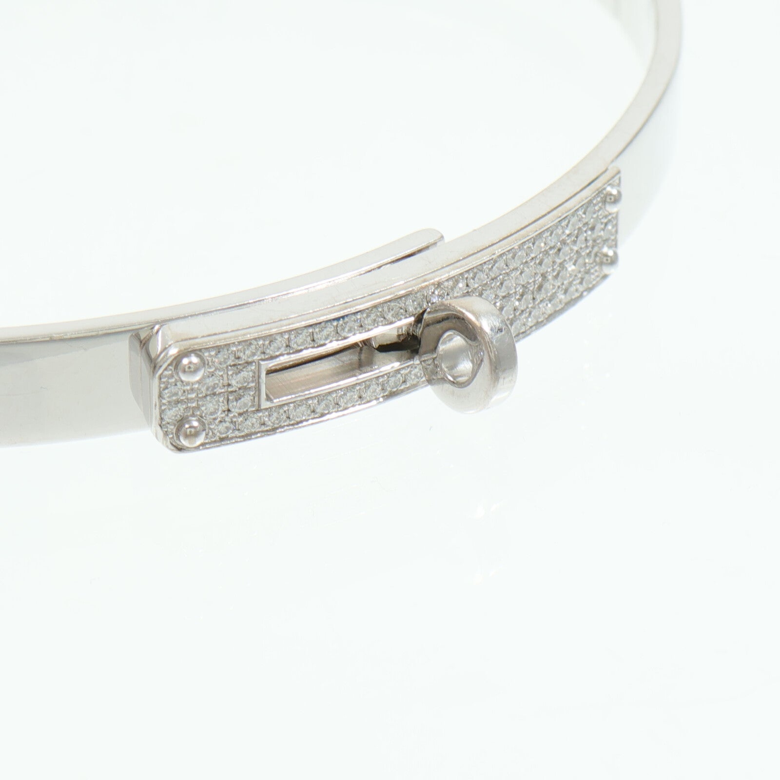HERMES 18K白金Kelly Bracelet鑽石手鐲