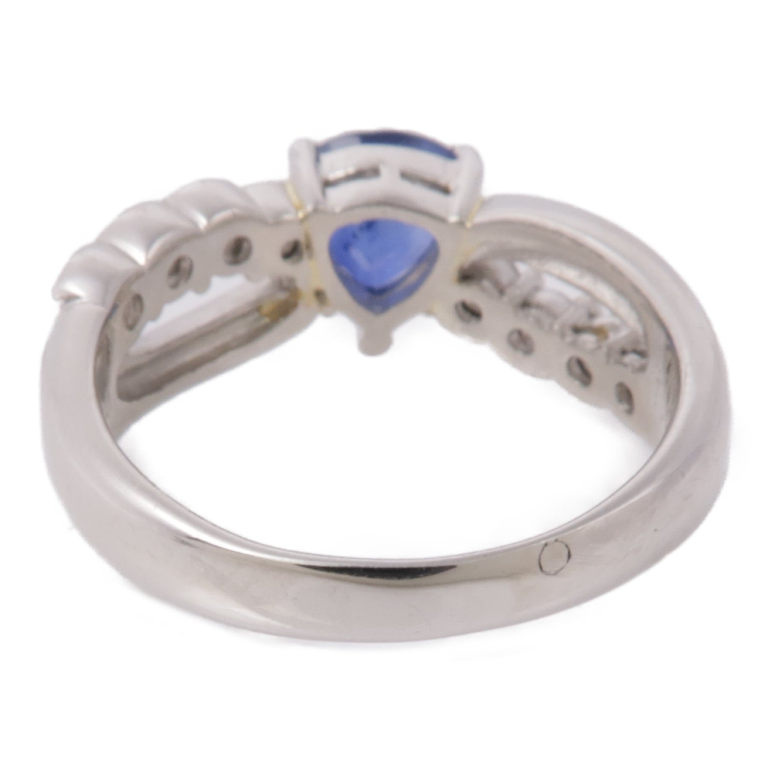 JEWELRY 【激減優惠】PT900鉑金Sapphire Diamond Ring藍寶石/鑽石戒指US#7.75