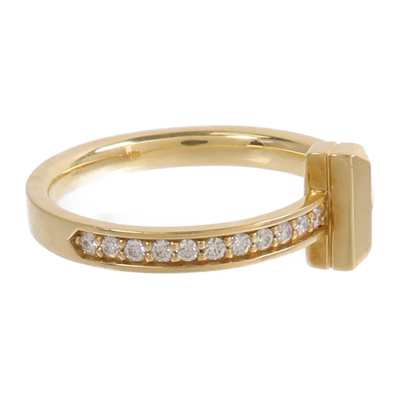 TIFFANY＆CO 18K黃金T1 Half Diamond Ring鑽石戒指