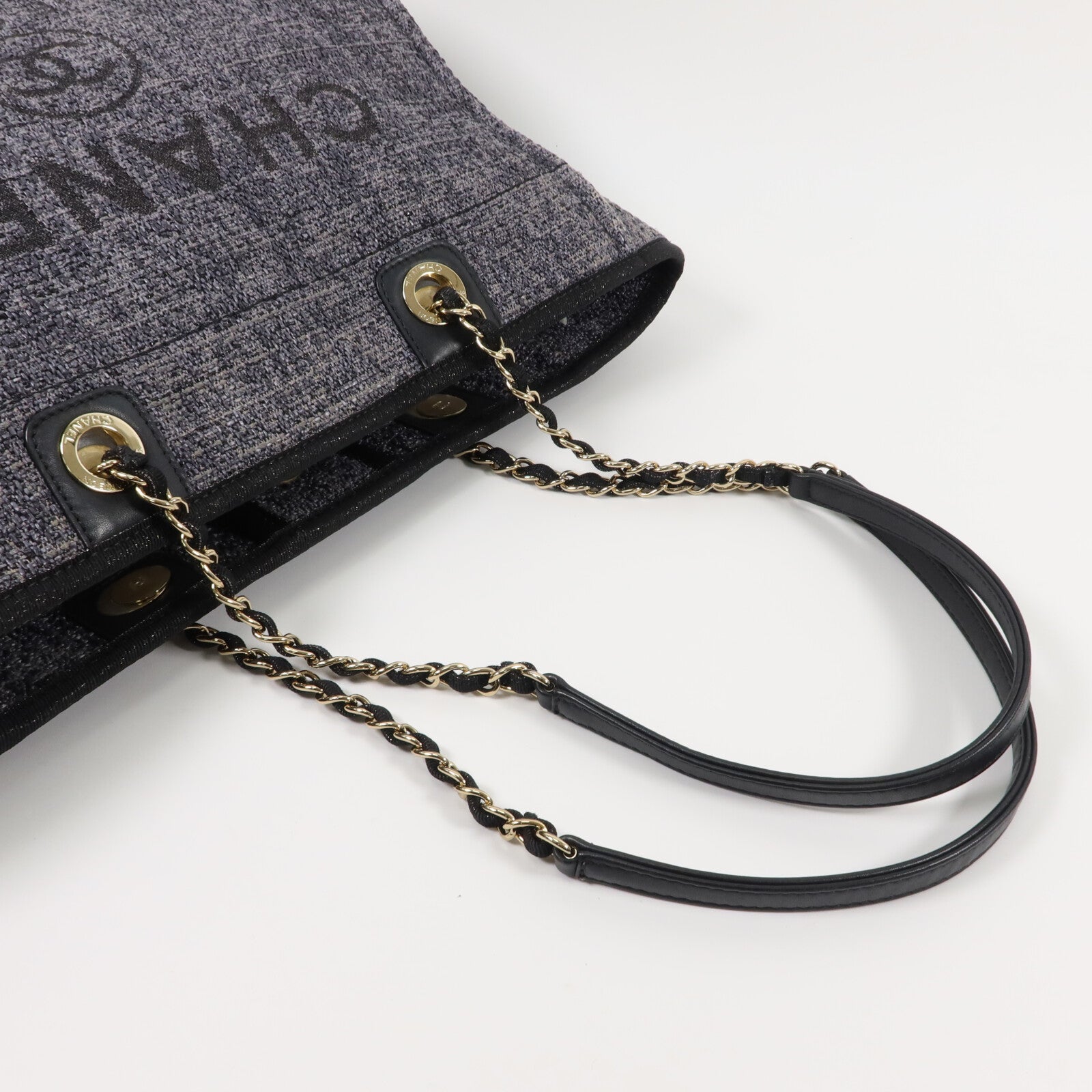 CHANEL 帆布Deauville Tote Bag手挽袋