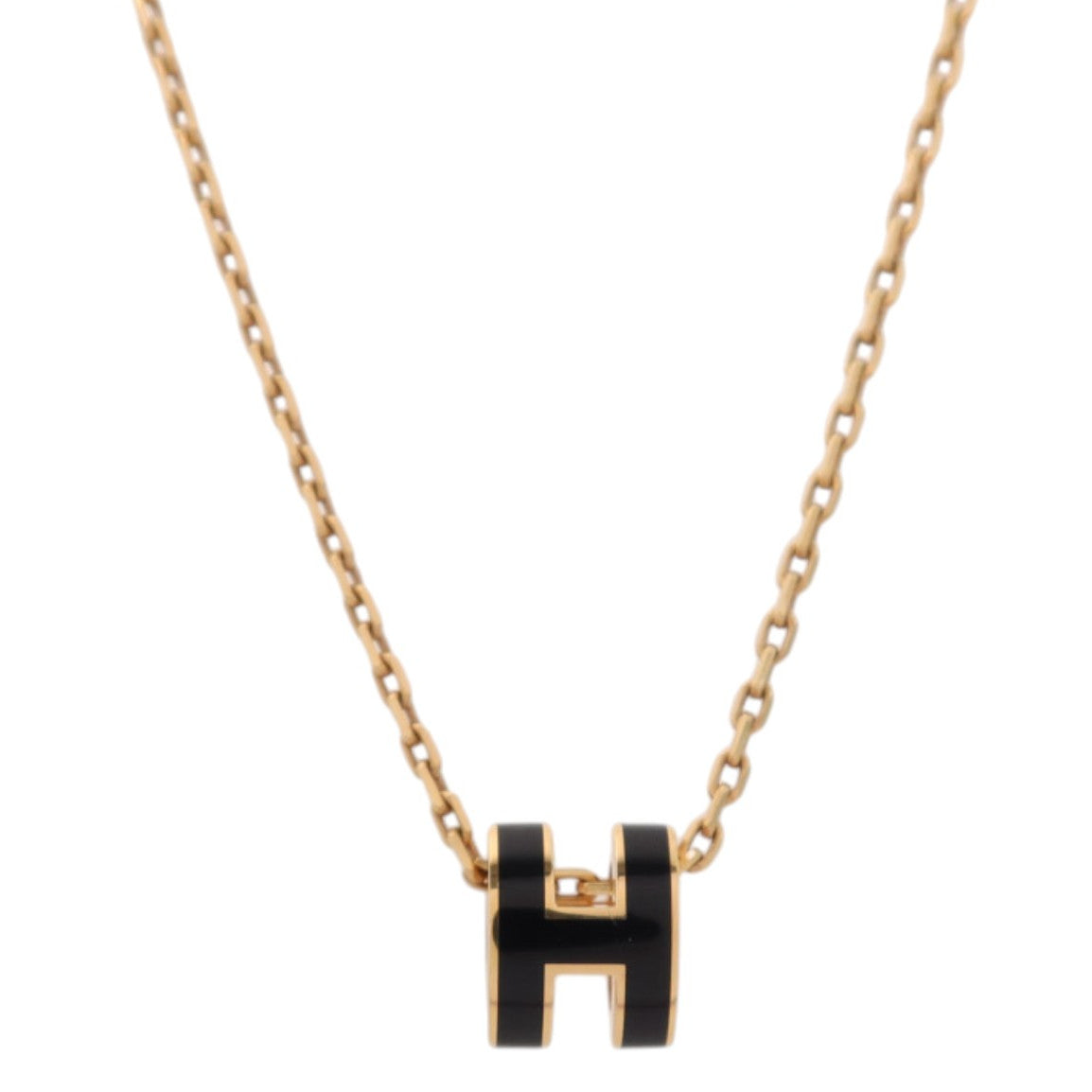 HERMES 金屬/琺瑯Mini Pop H金扣項鏈