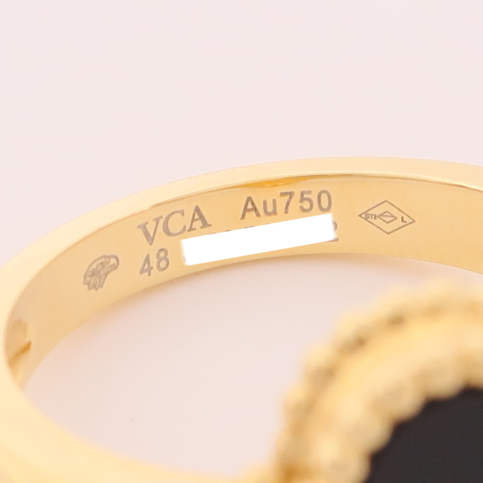 Van Cleef & Arpels 【激減優惠】18K黃金Vintage Alhambra Ring鑽石/黑瑪瑙戒指