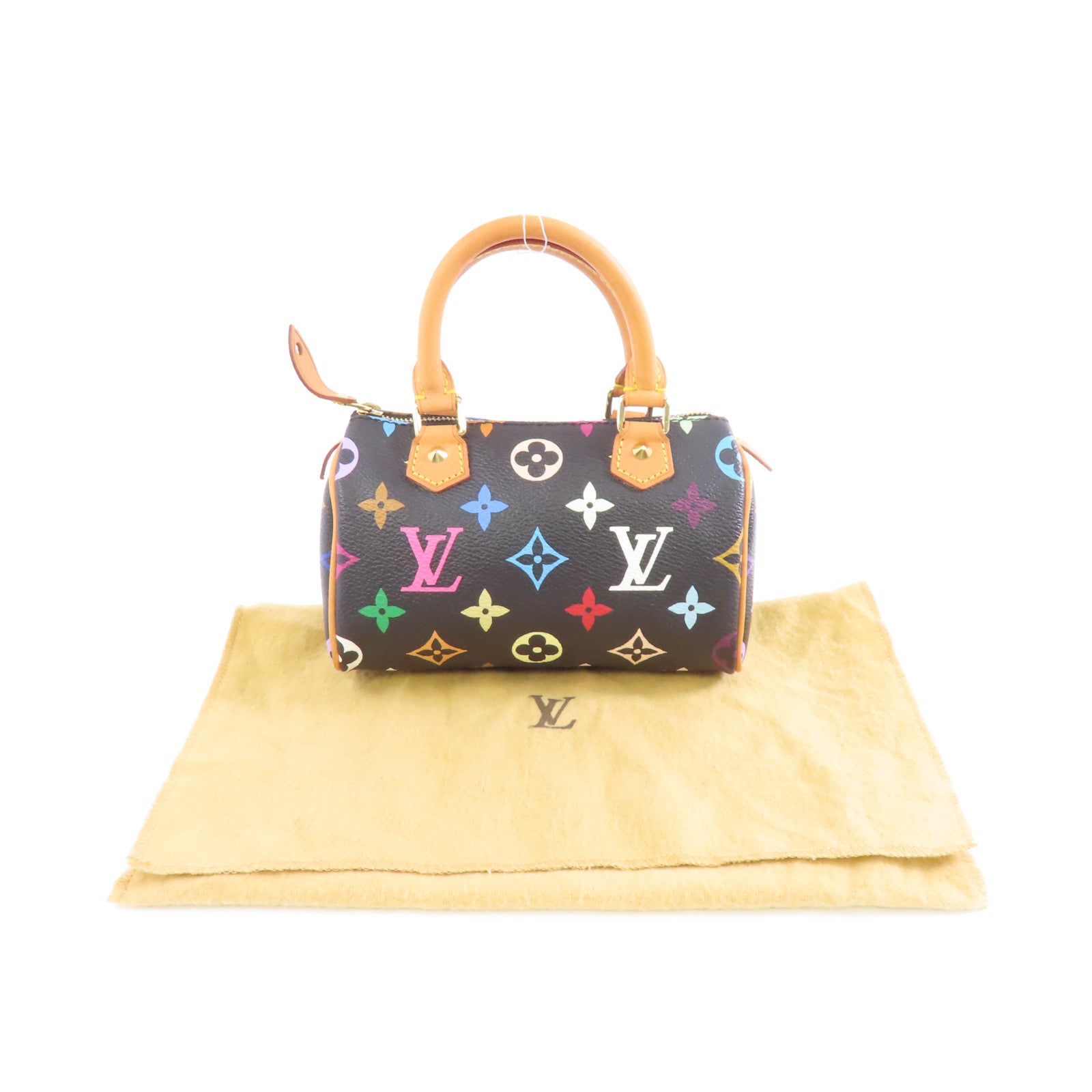LOUIS VUITTON Monogram Multicolore Mini Speedy金扣手挽袋黑色