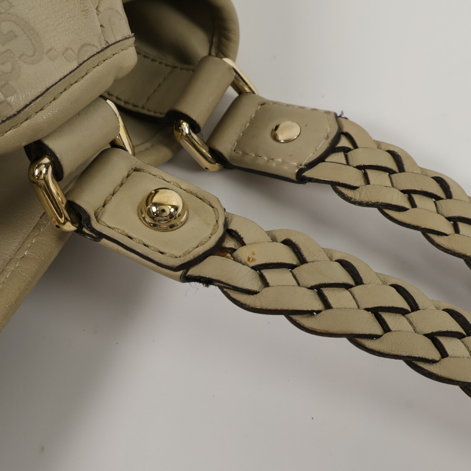 GUCCI 牛皮皮革Guccissima Braided Peggy Tote肩背袋