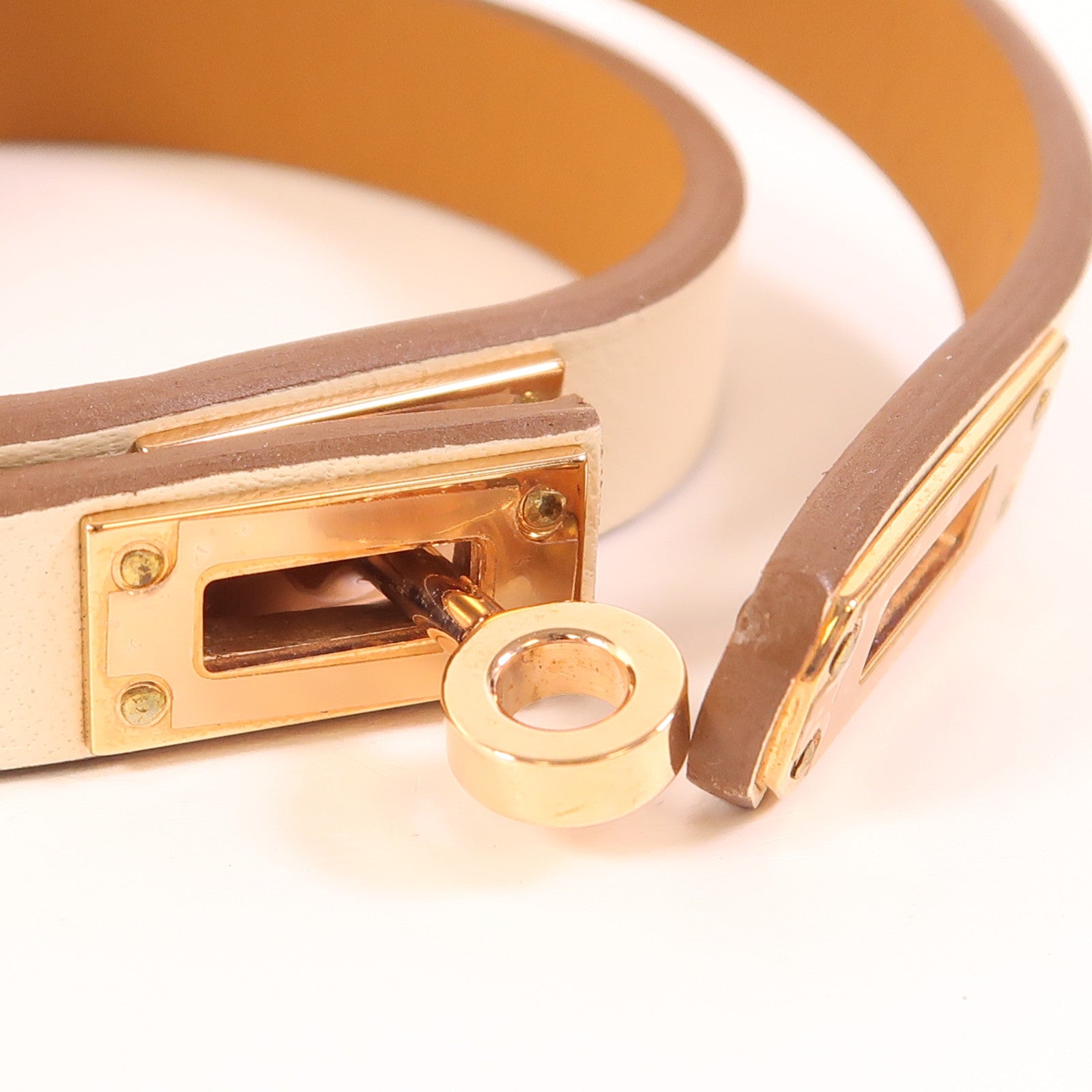 HERMES Swift皮革Kelly Double Tour Bracelet金扣手帶Nata