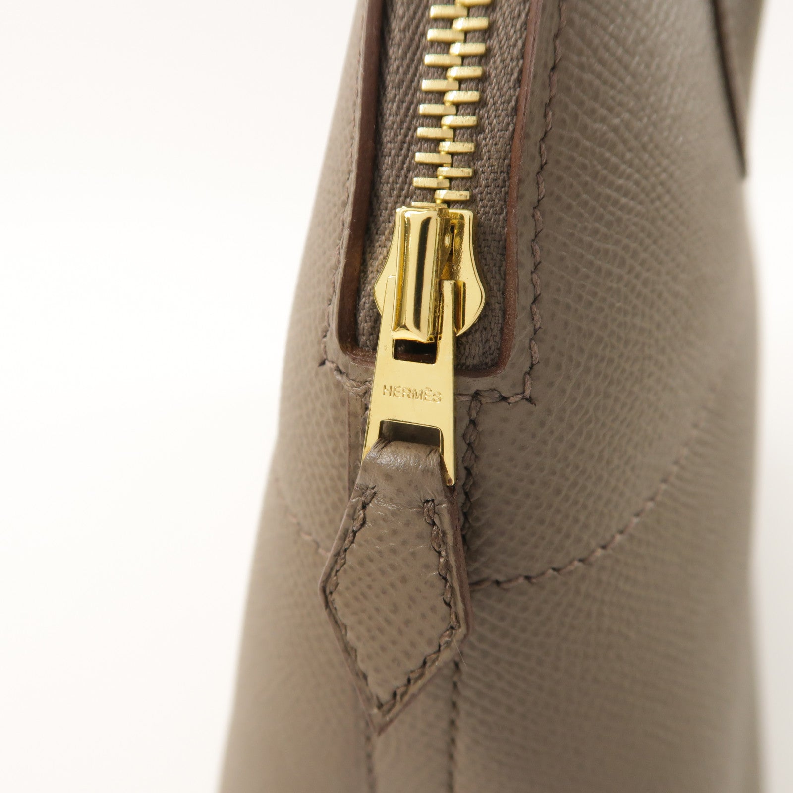 HERMES Epsom皮革Bolide 27金扣手挽肩背兩用袋Etain