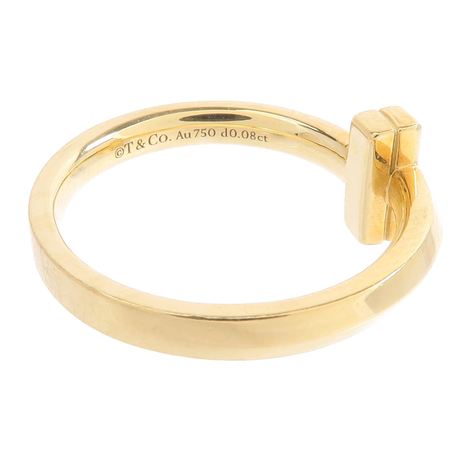 TIFFANY＆CO 18K黃金T1 Half Diamond Ring鑽石戒指