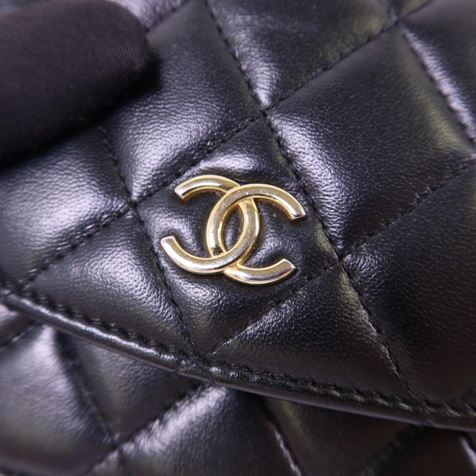 CHANEL 羊皮皮革Chain Shoulder Bag金扣鏈帶肩背袋