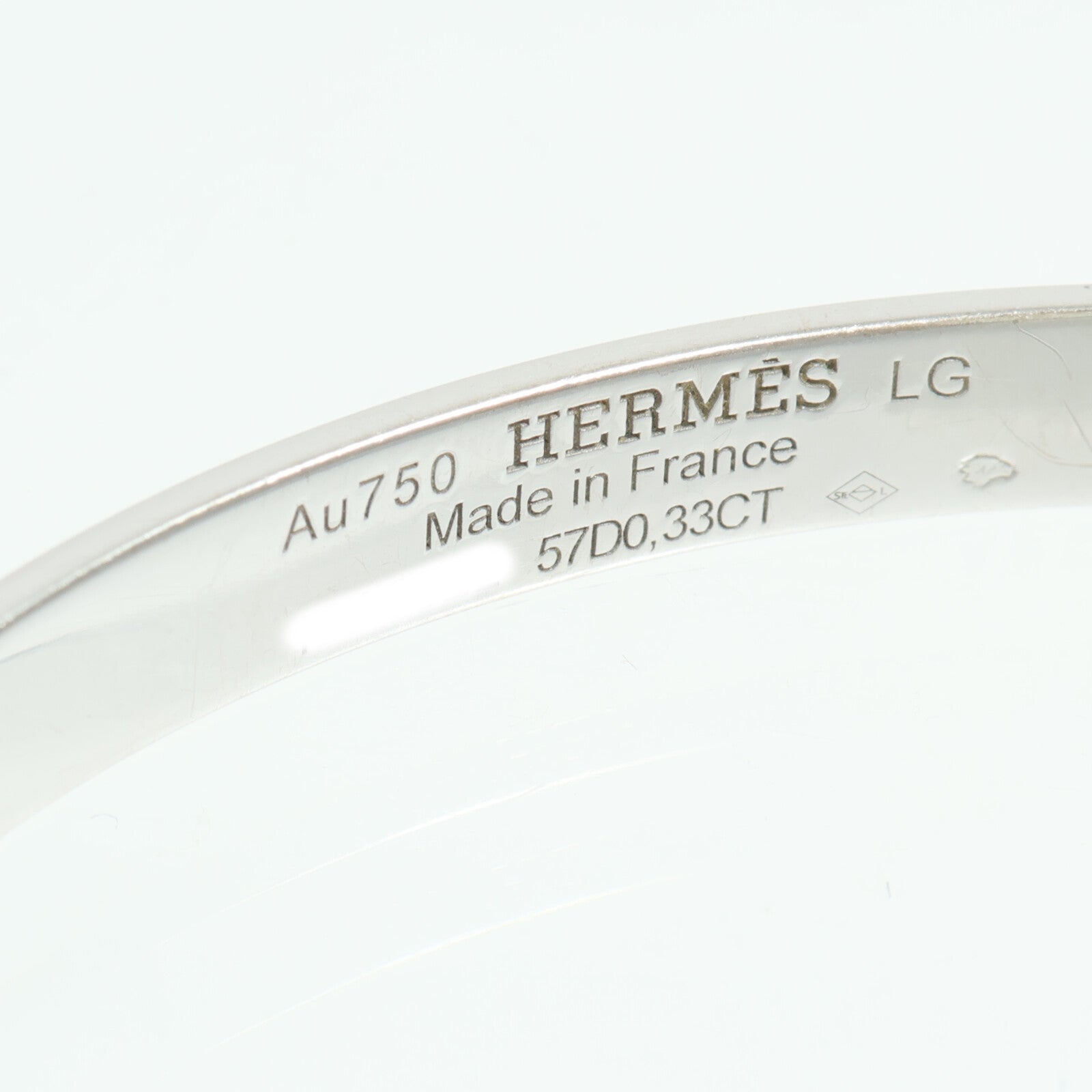 HERMES 18K白金Kelly Bracelet鑽石手鐲