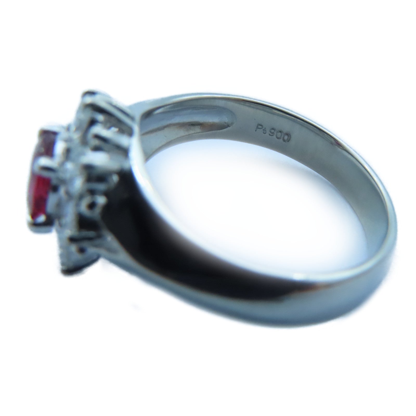 JEWELRY 【激減優惠】PT900白金Ruby/Diamond Ring 0.41ct/0.53ct鑽石戒指US#5.5
