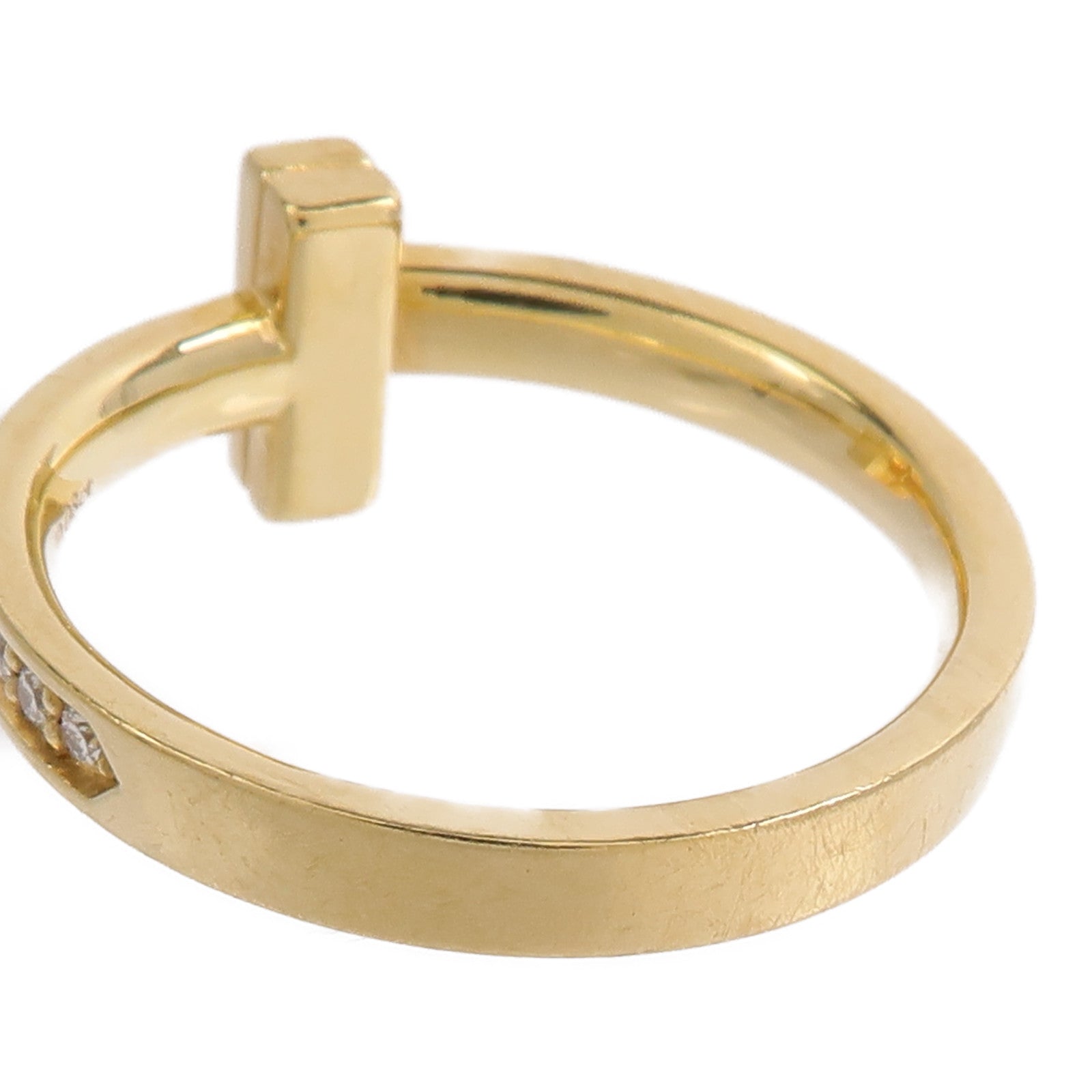 TIFFANY＆CO 18K黃金T1 Half Diamond Ring鑽石戒指
