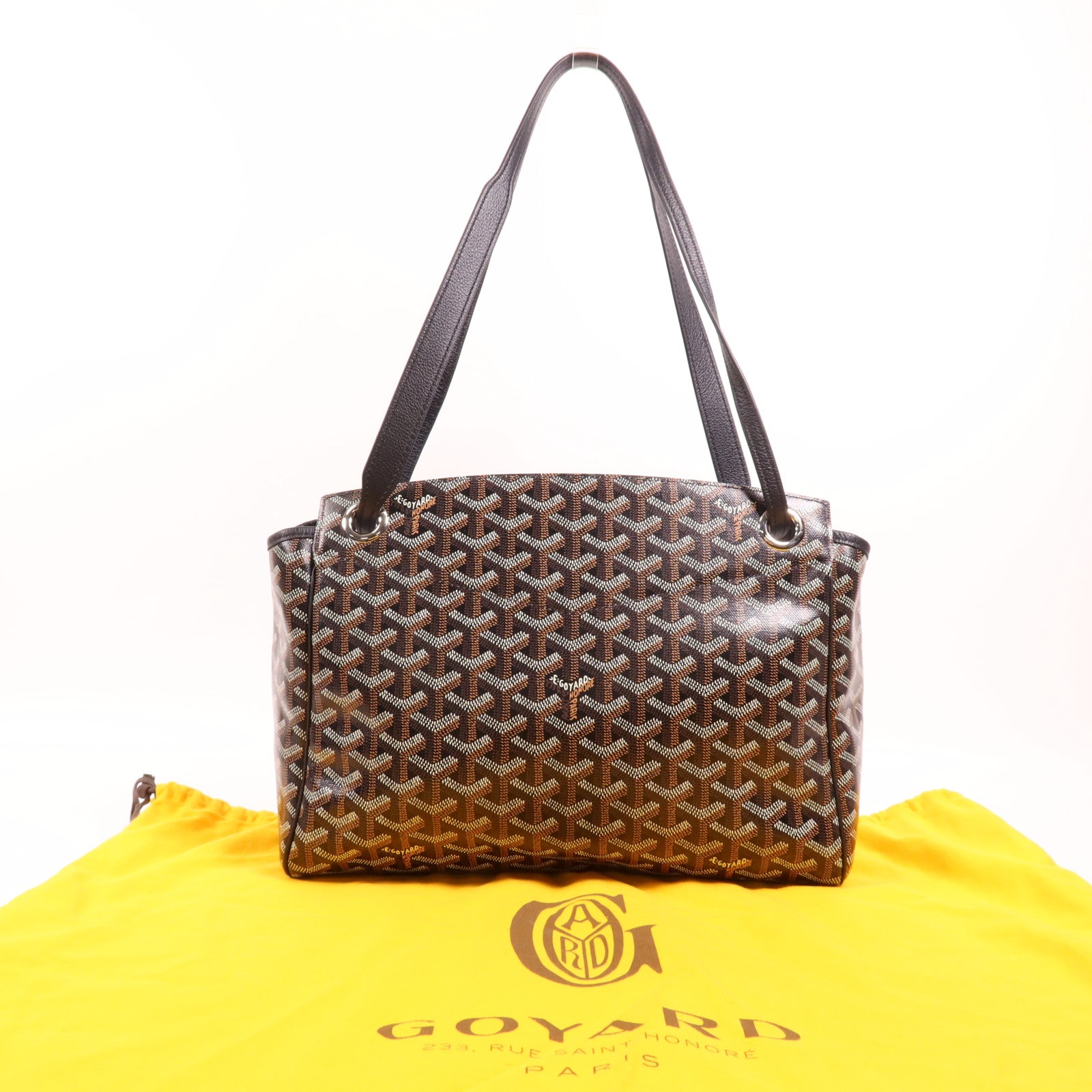 GOYARD 塗層帆布Rouette Souple PM銀扣肩背袋