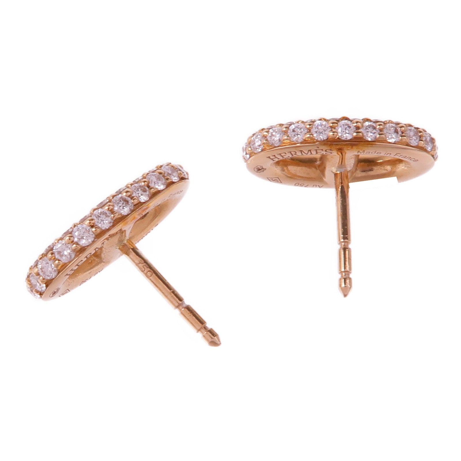 HERMES 18K玫瑰金Farandole Earrings鑽石耳環