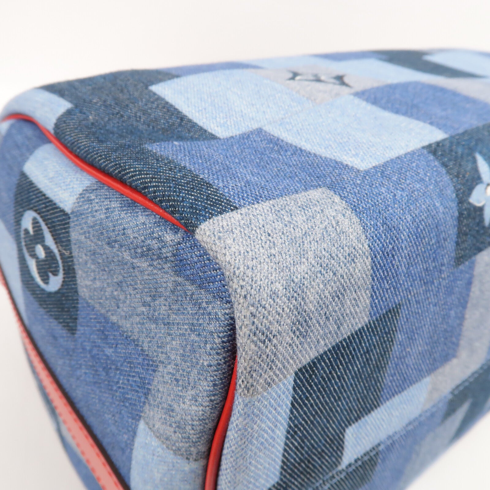 LOUIS VUITTON Monogram Denim Speedy Bandouliere 30金扣手挽肩背兩用袋