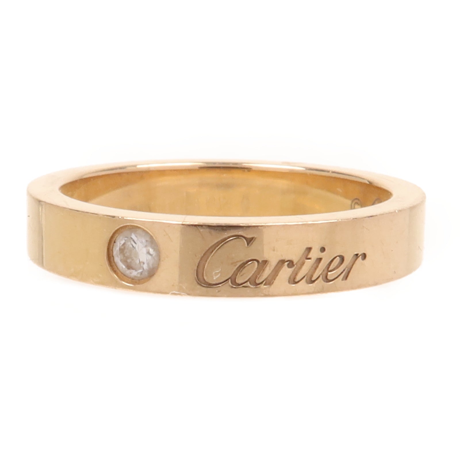 CARTIER 18K玫瑰金C De Diamond 1鑽石戒指Cartier#46/US#3.75