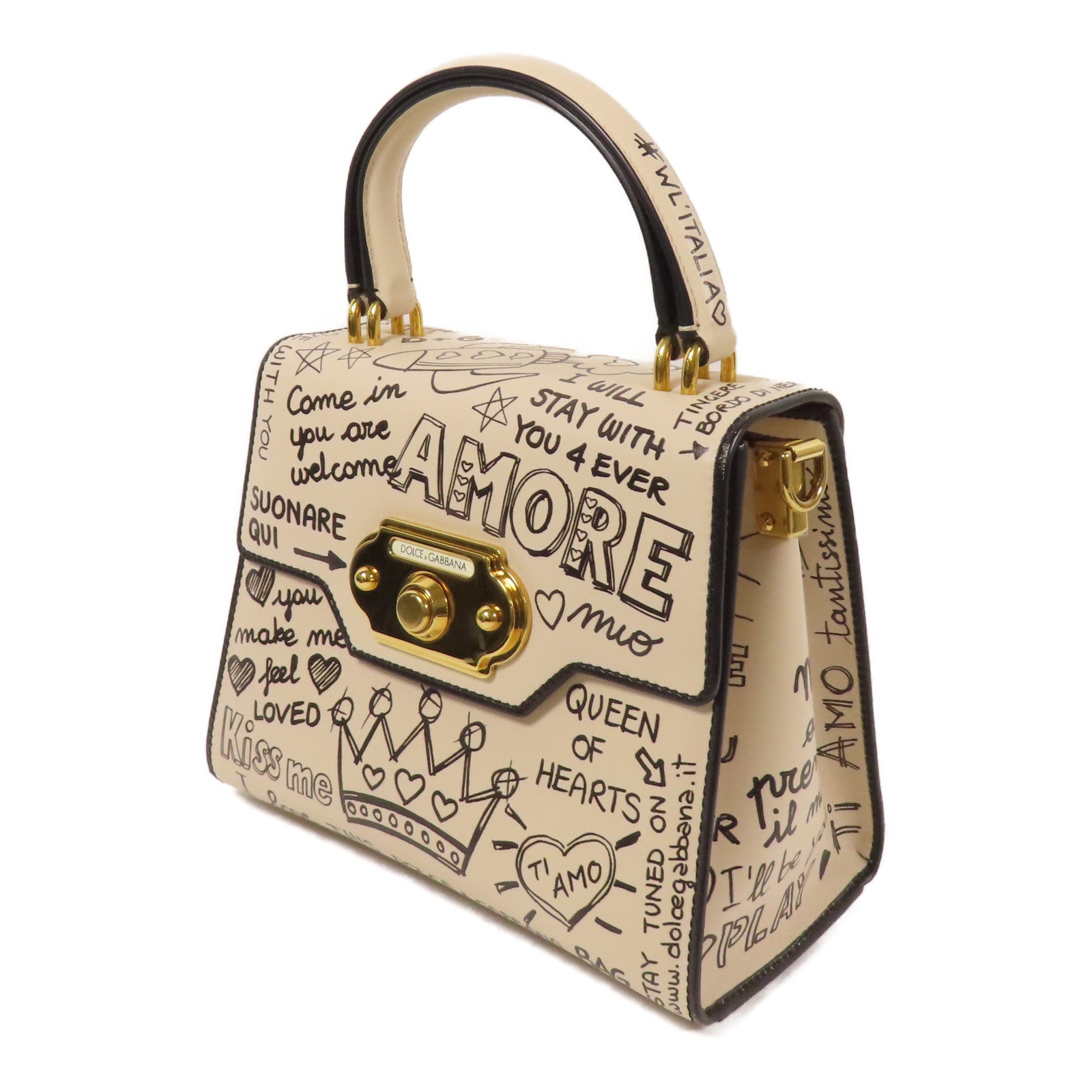 D&G 牛皮皮革2 Way Shoulder Bag金扣手挽肩背兩用袋