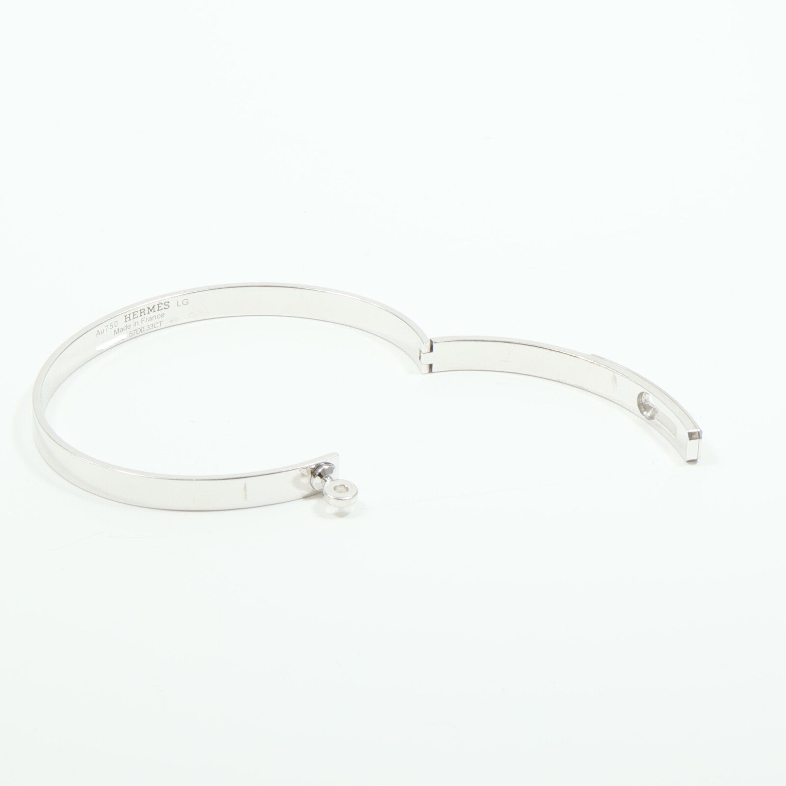 HERMES 18K白金Kelly Bracelet鑽石手鐲