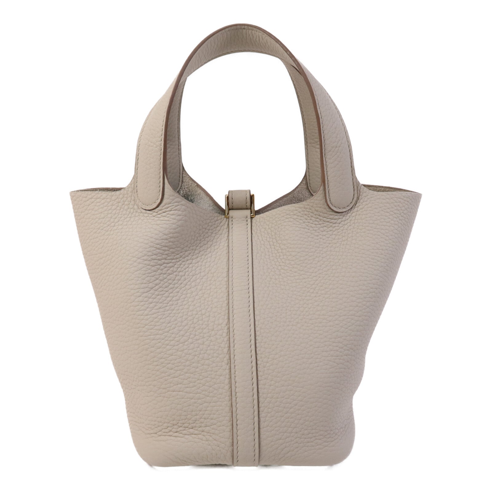 HERMES Clemence皮革Picotin PM金扣手挽袋Nata