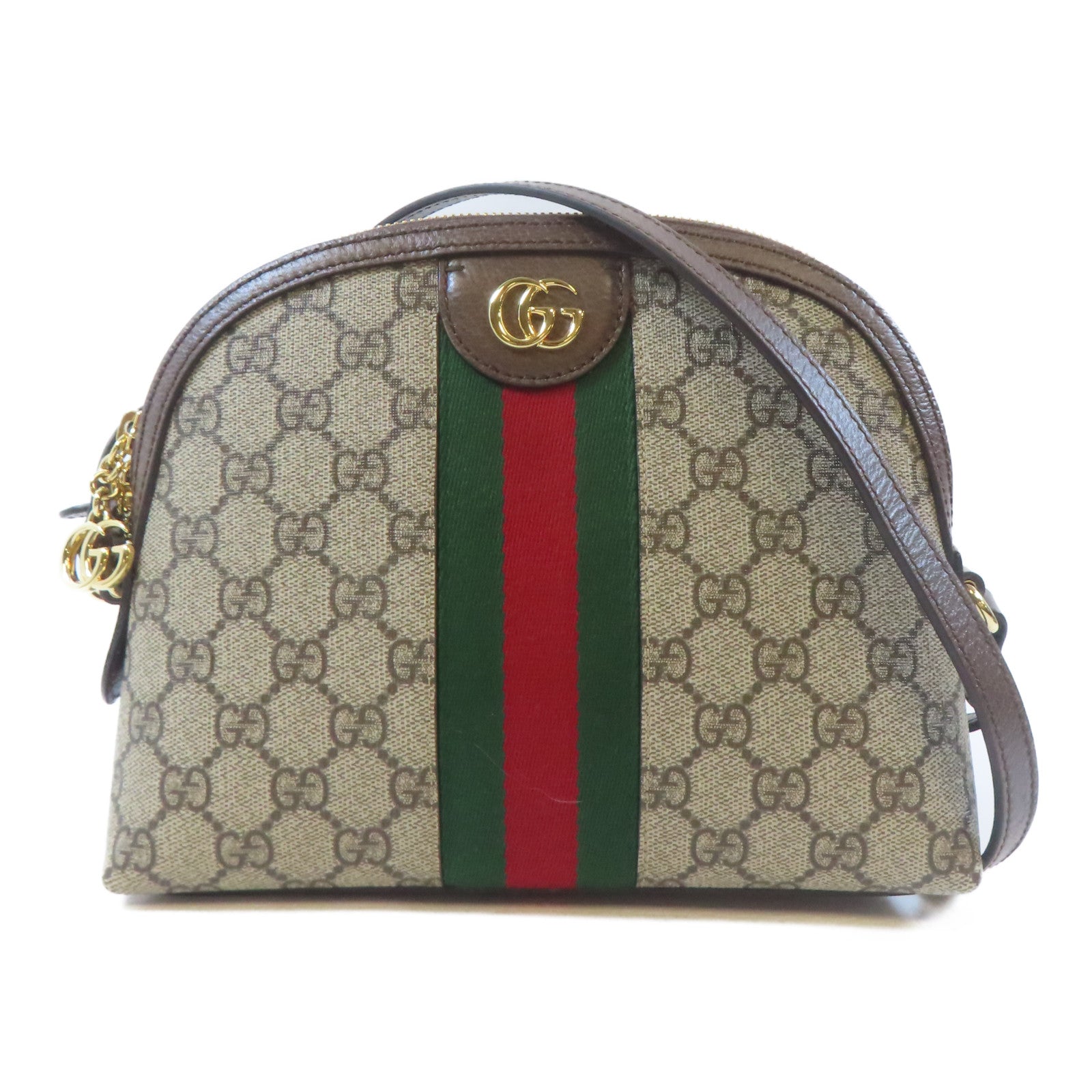 GUCCI 塗層帆布Ophidia GG金扣肩背袋啡色