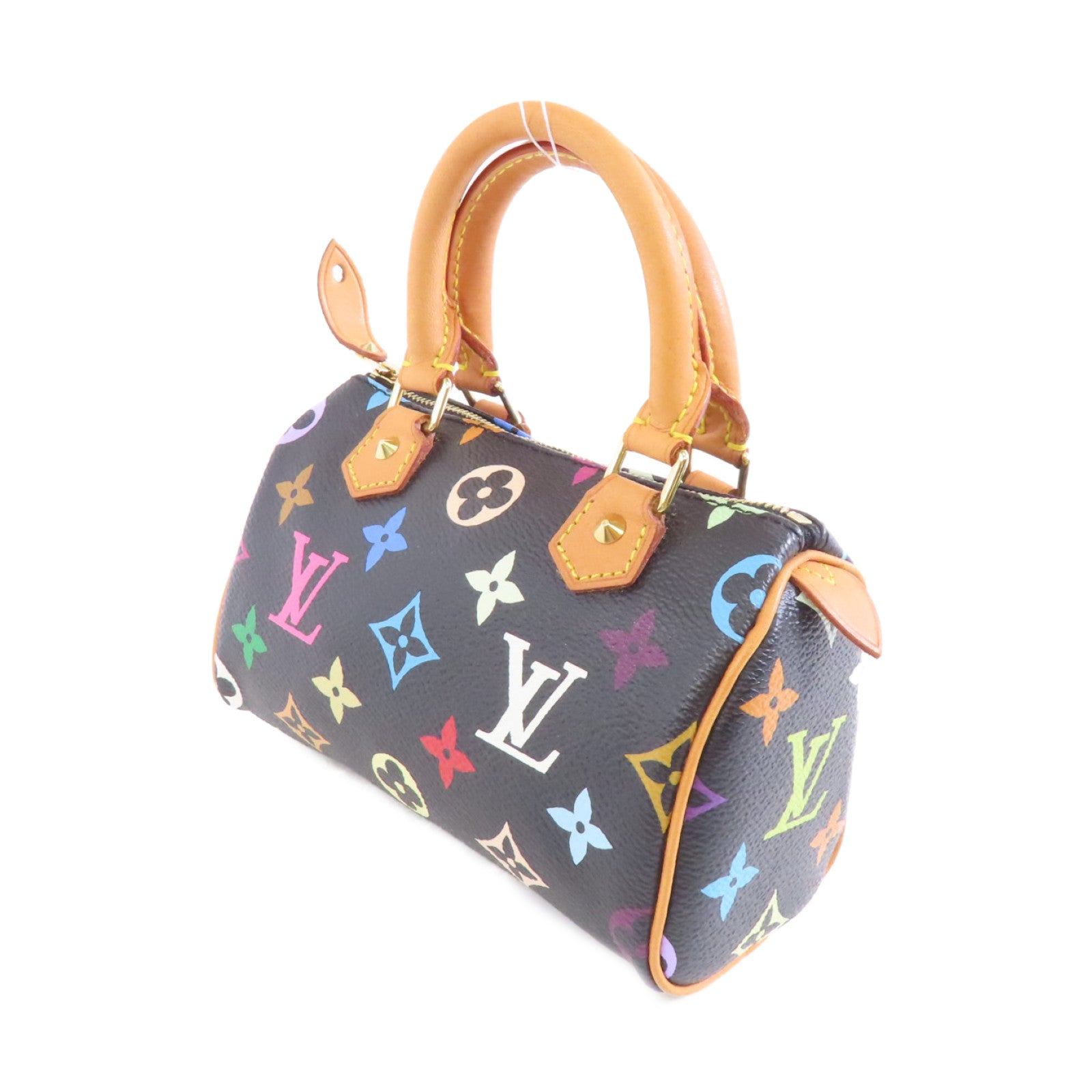 LOUIS VUITTON Monogram Multicolore Mini Speedy金扣手挽袋黑色