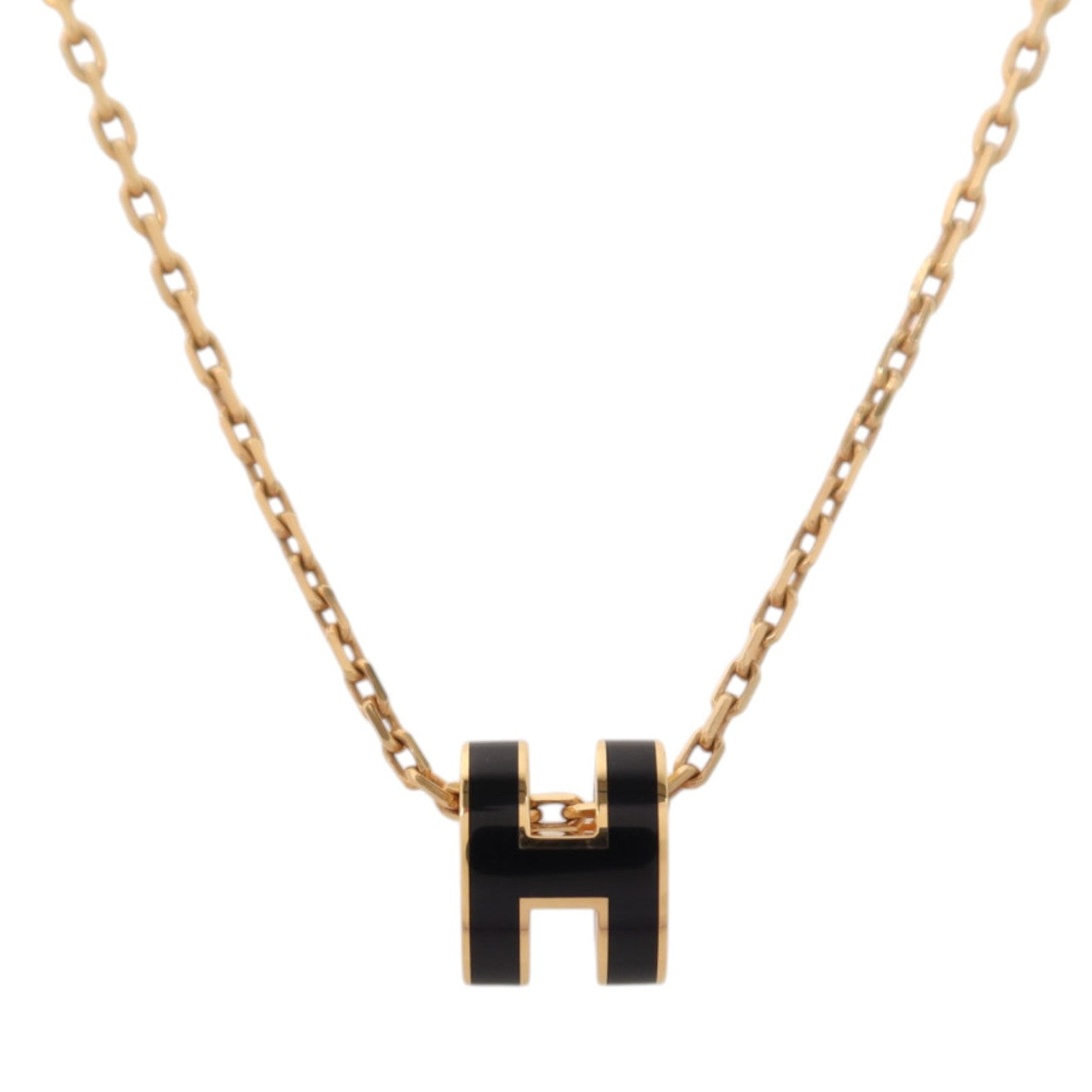 HERMES 金屬/琺瑯Mini Pop H金扣項鏈