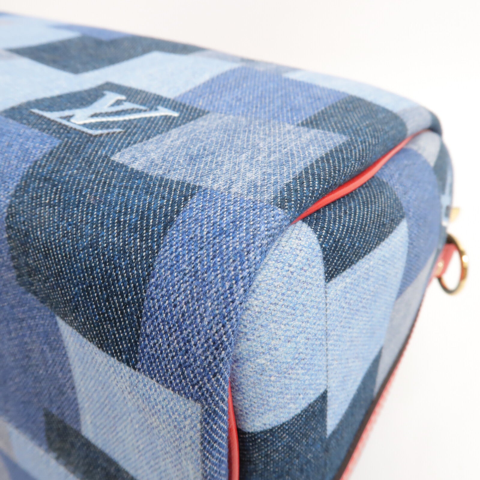 LOUIS VUITTON Monogram Denim Speedy Bandouliere 30金扣手挽肩背兩用袋