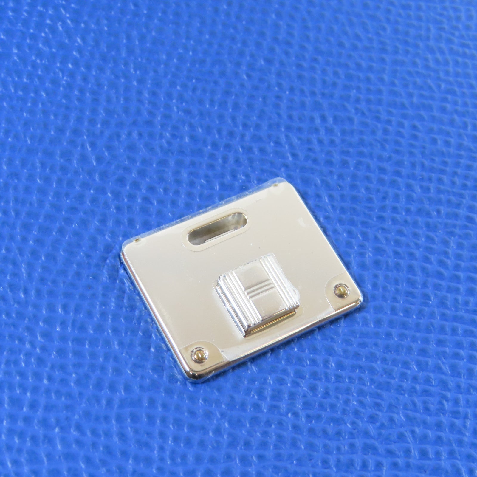 HERMES Epsom皮革Clic 16銀扣肩背袋Bleu France法國藍色