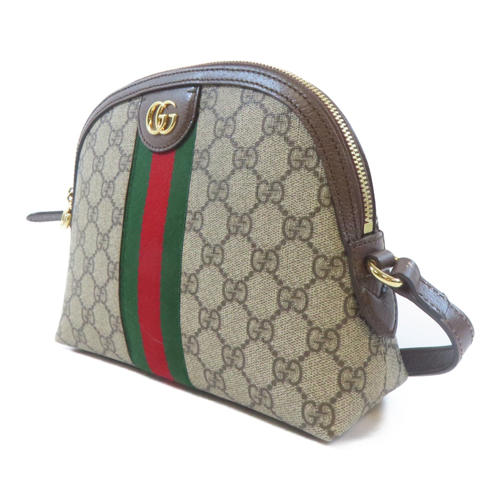 GUCCI 塗層帆布Ophidia GG金扣肩背袋啡色