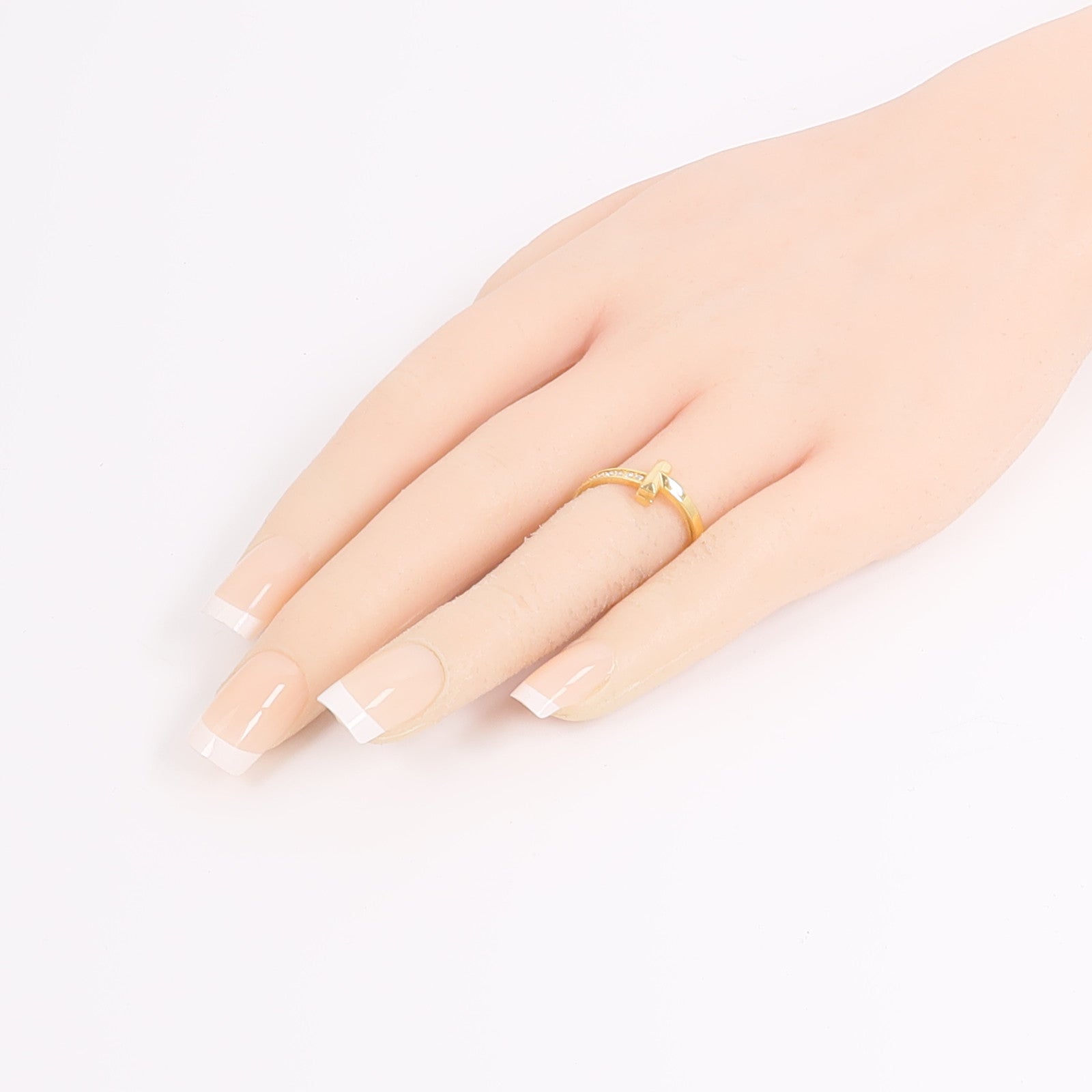 TIFFANY＆CO 18K黃金T1 Half Diamond Ring鑽石戒指