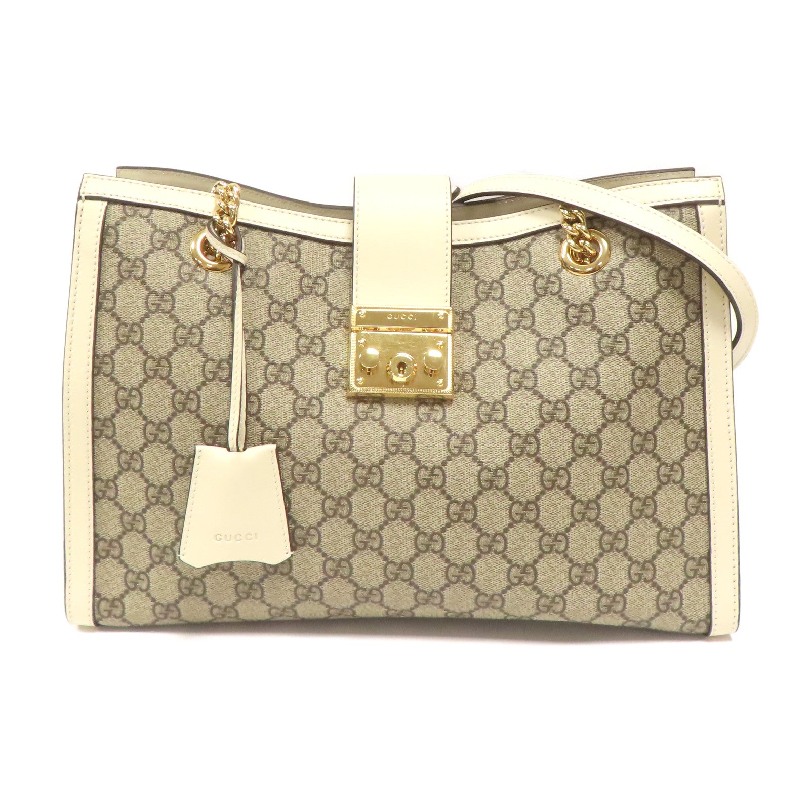 GUCCI 【激減優惠】塗層帆布Shoulder Bag金扣肩背袋啡色