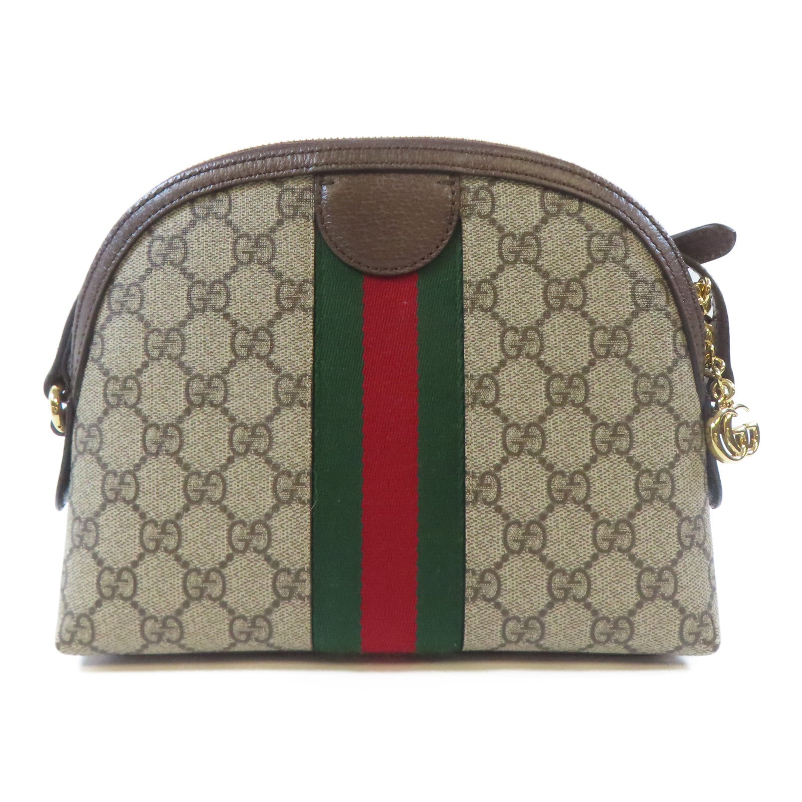 GUCCI 塗層帆布Ophidia GG金扣肩背袋啡色