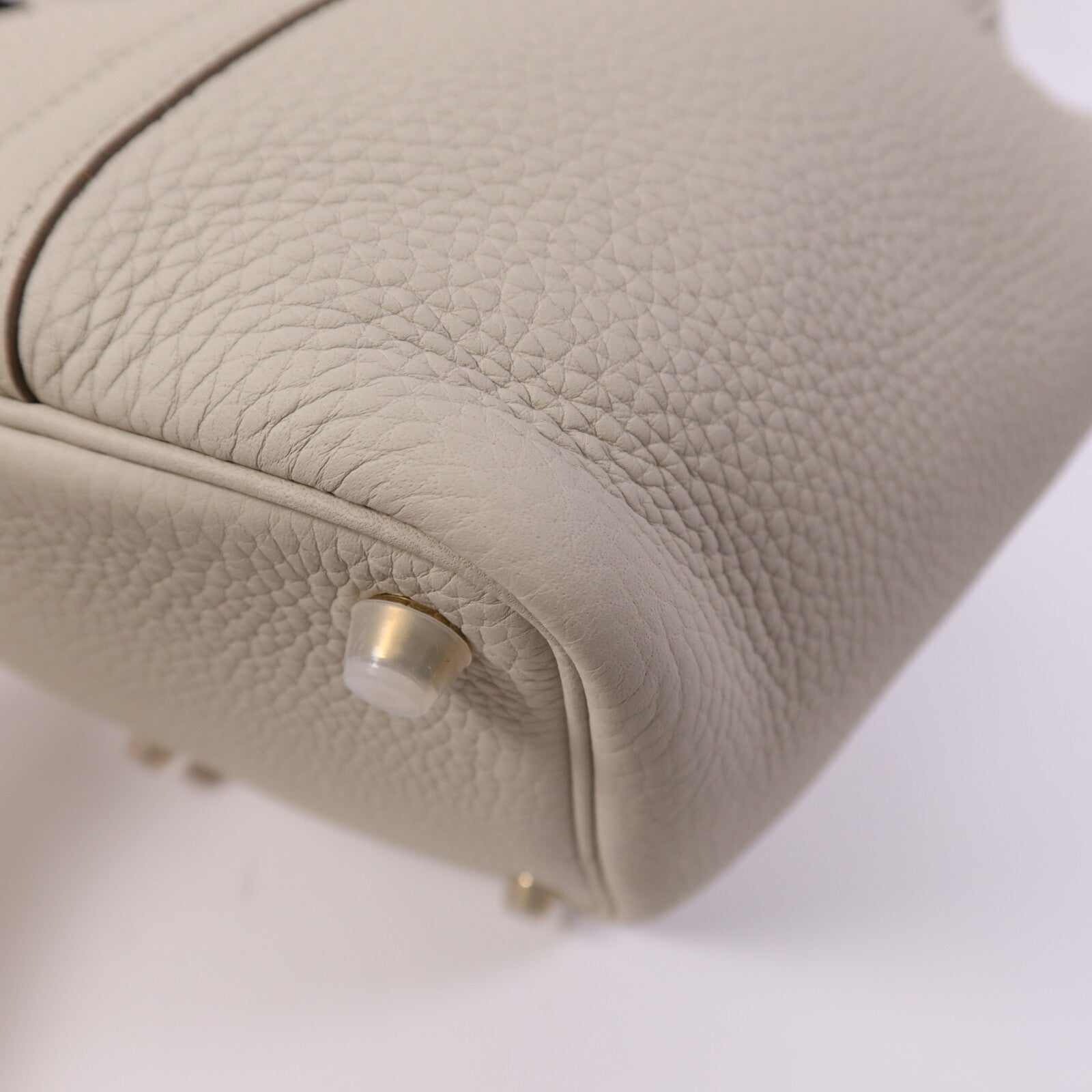 HERMES Clemence皮革Picotin PM金扣手挽袋Nata