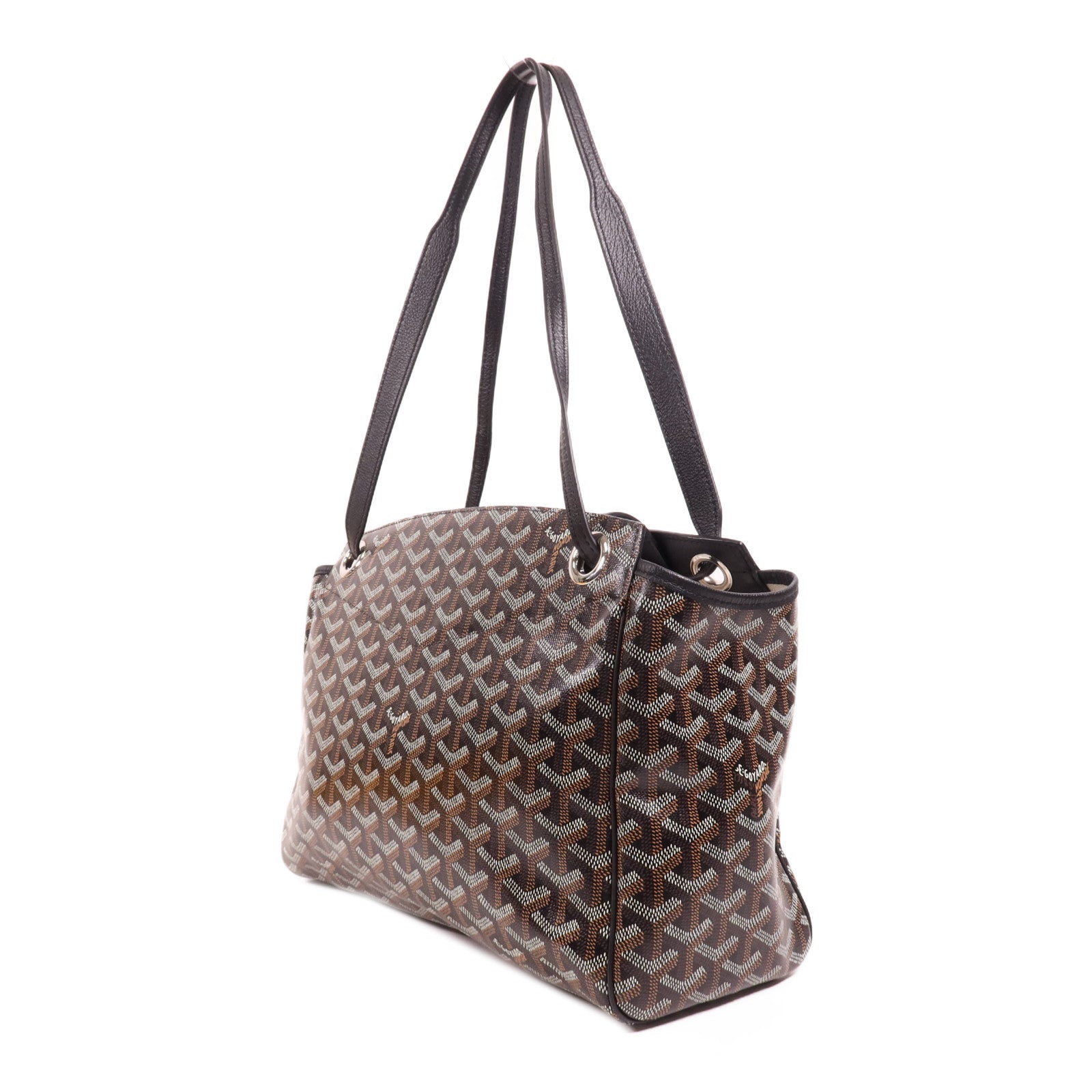 GOYARD 塗層帆布Rouette Souple PM銀扣肩背袋