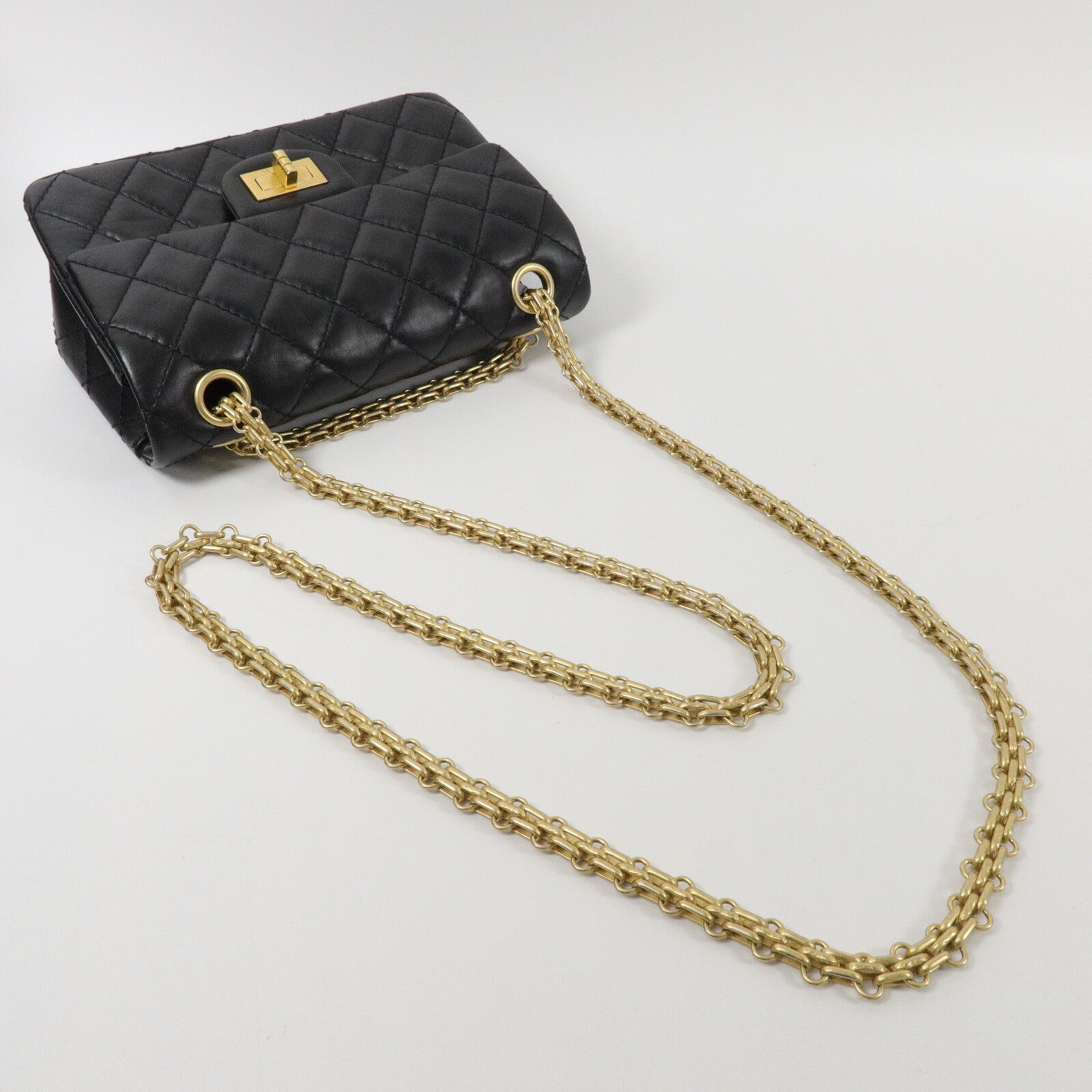 CHANEL 牛皮皮革Mini 2.55鏈帶肩背袋