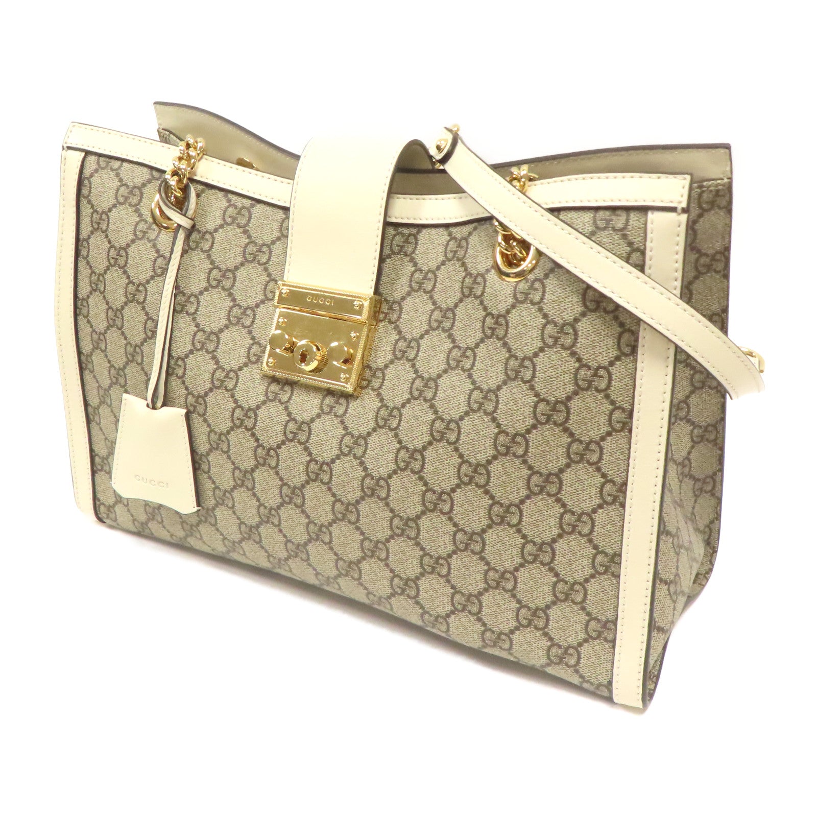 GUCCI 【激減優惠】塗層帆布Shoulder Bag金扣肩背袋啡色