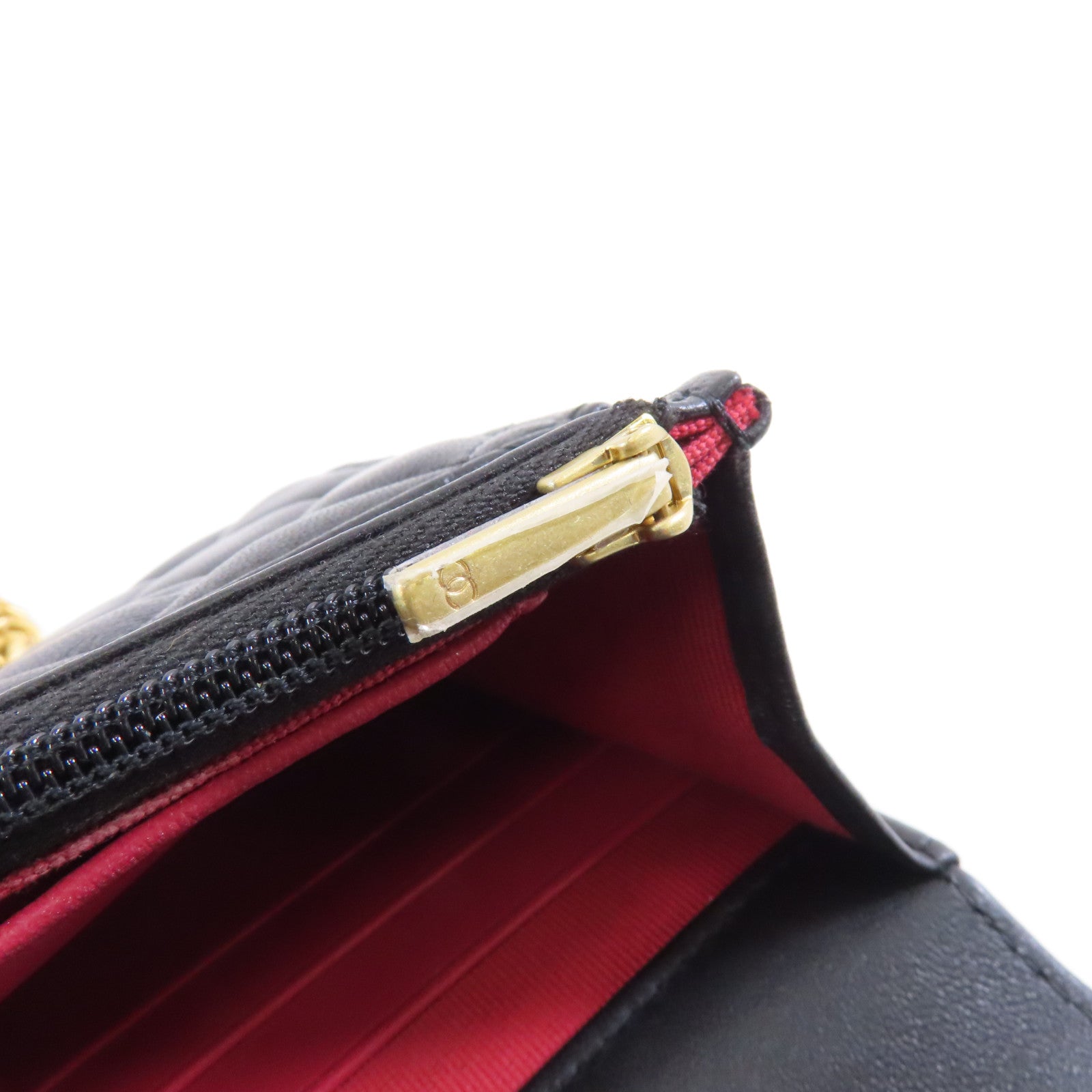 CHANEL 菱格羊皮皮革Wallet On Chain金扣鏈帶肩背袋黑色