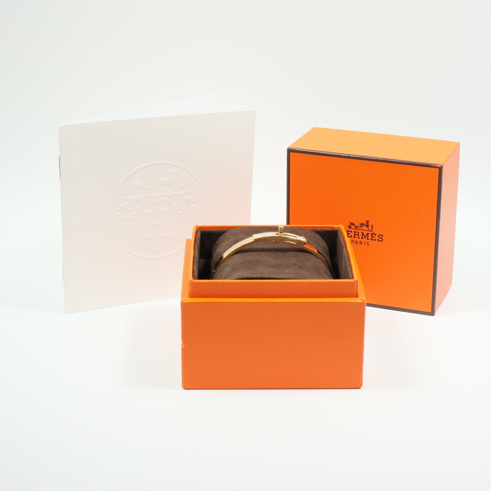 HERMES 18K黃金Kelly Bracelet鑽石手鐲