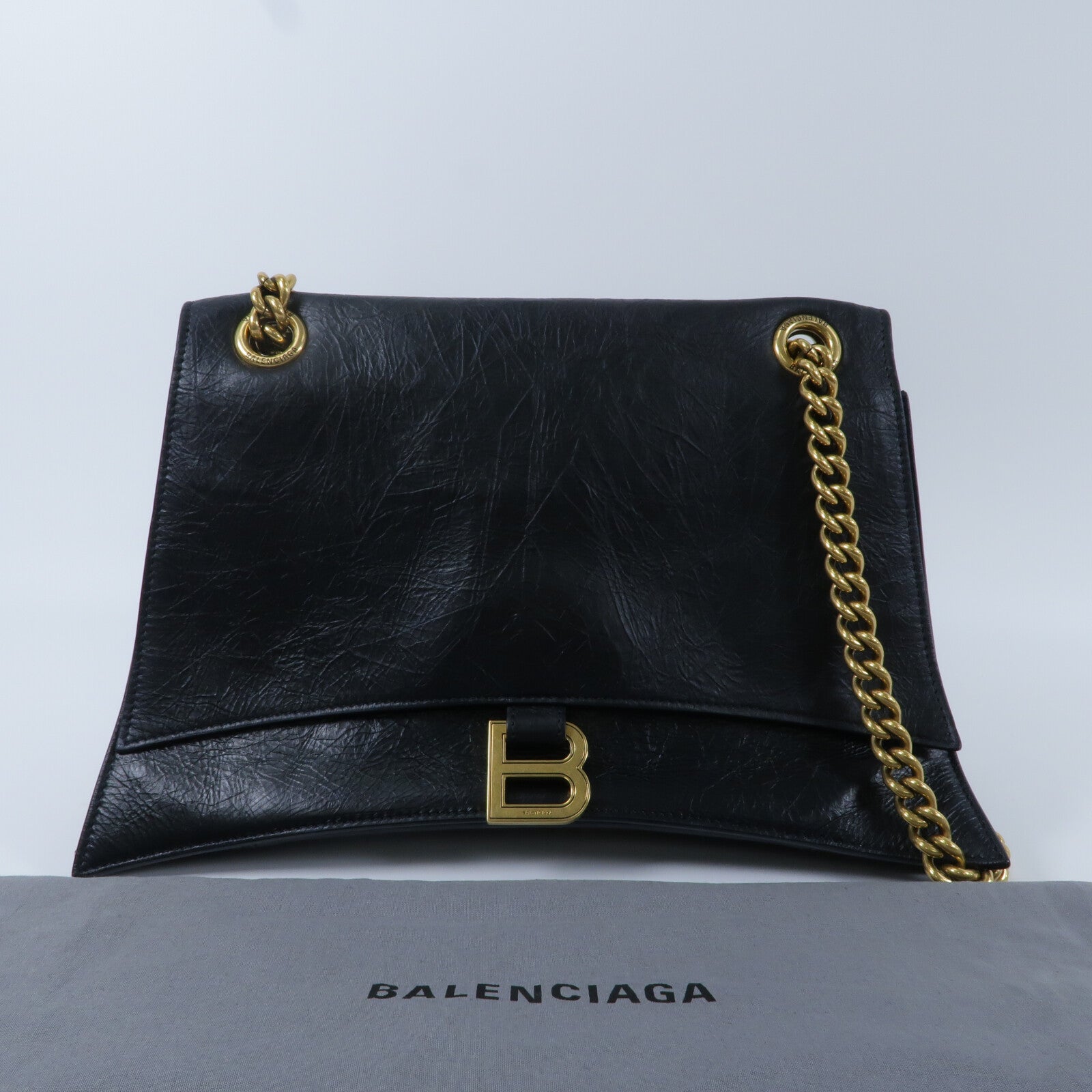 BALENCIAGA 牛皮皮革Crush Mrdium鏈帶肩背袋