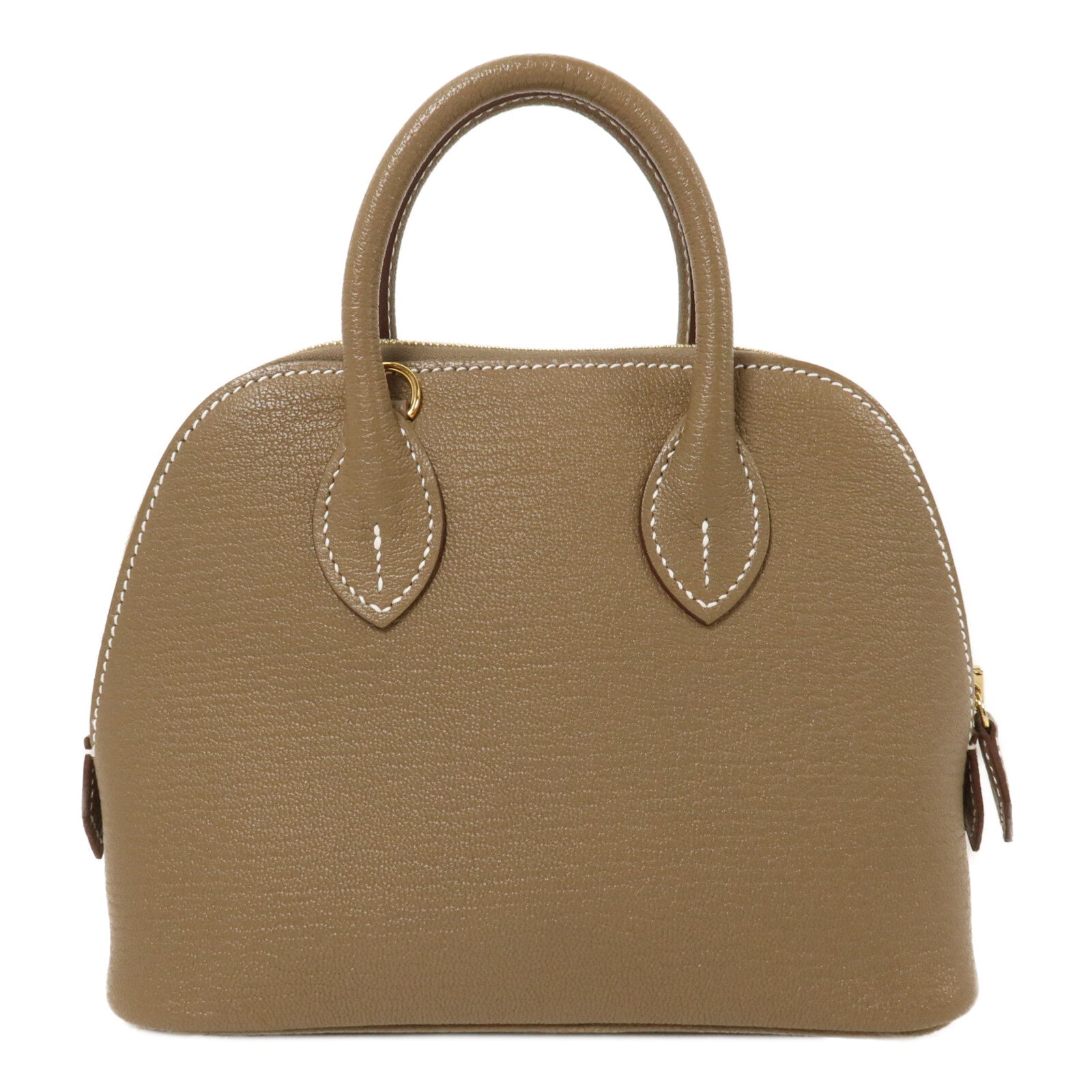 HERMES Chevre皮革Mini Bolide手挽肩背兩用袋Etoupe