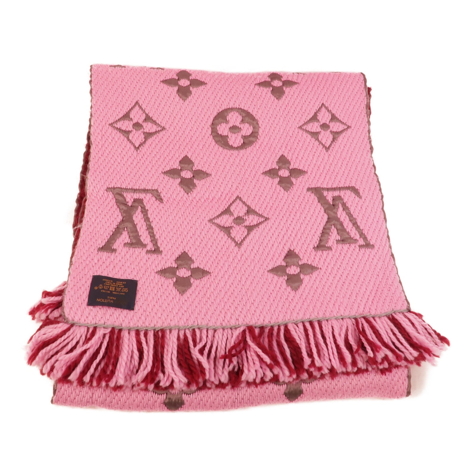 LOUIS VUITTON Silk/Wool Logomania Shine Scarf圍巾