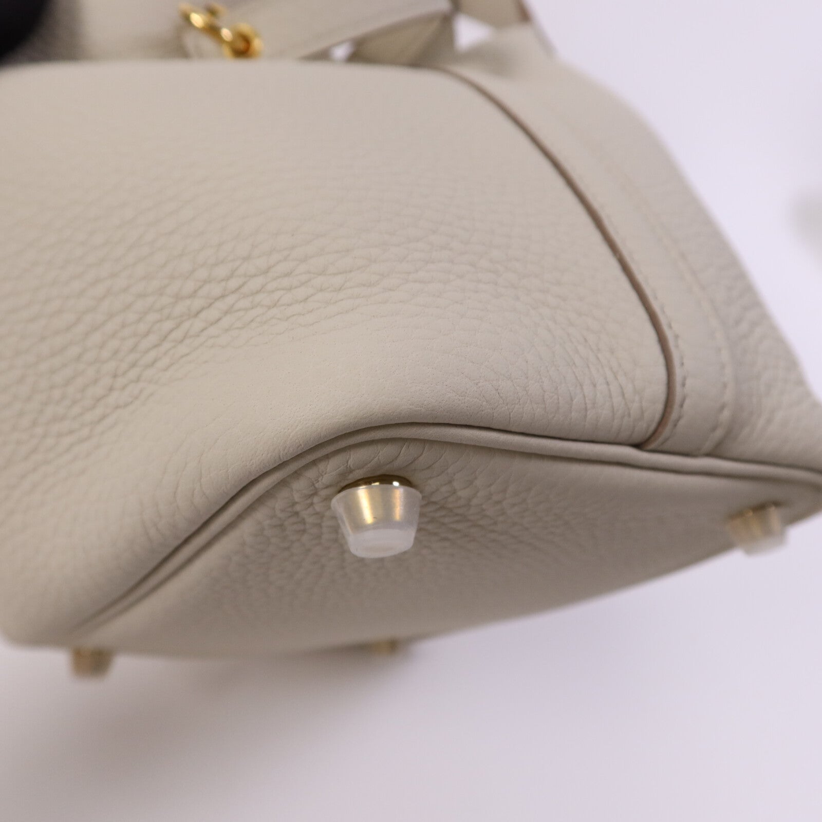 HERMES Clemence皮革Picotin PM金扣手挽袋Nata