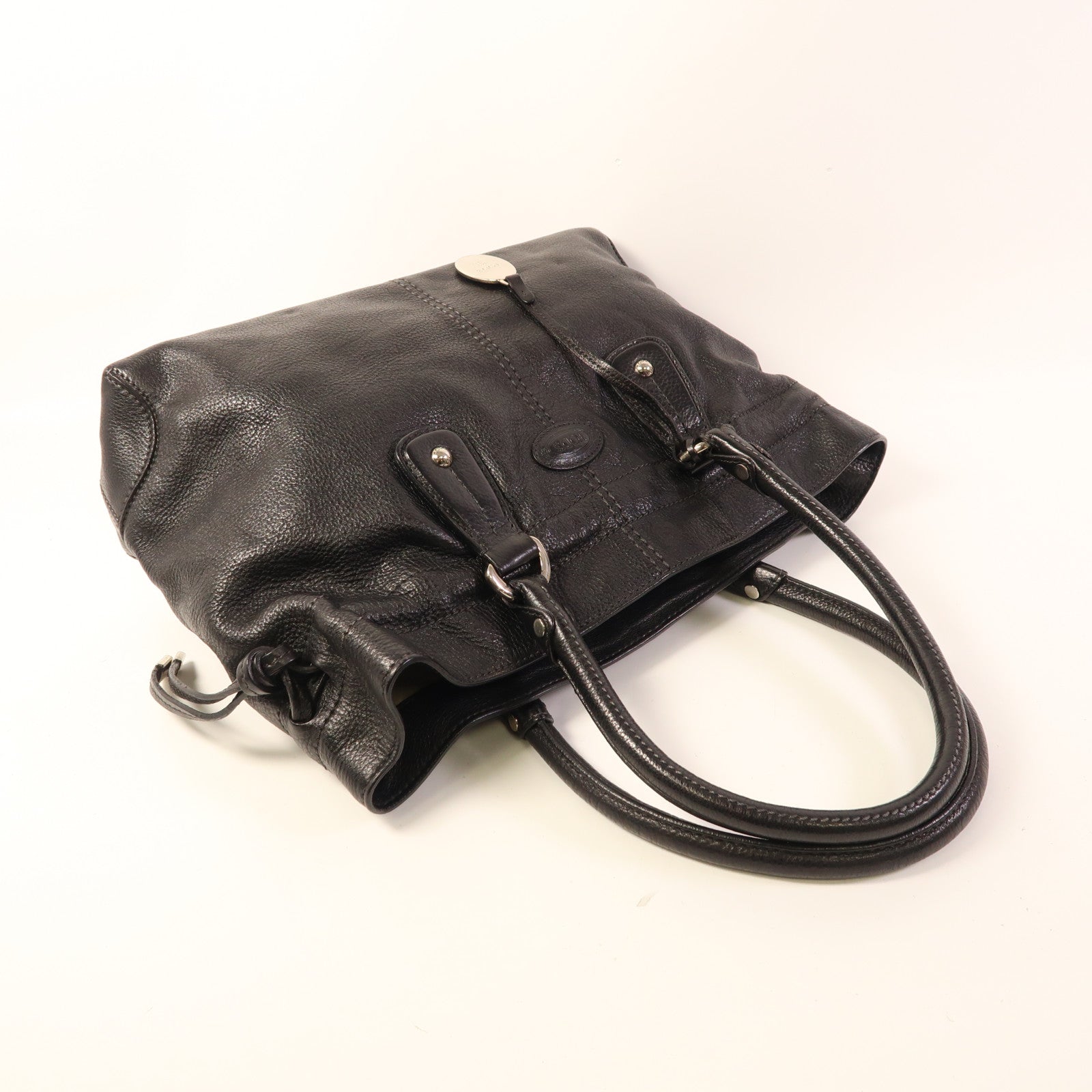 TOD'S 牛皮皮革Shoulder Bag銀扣肩背袋