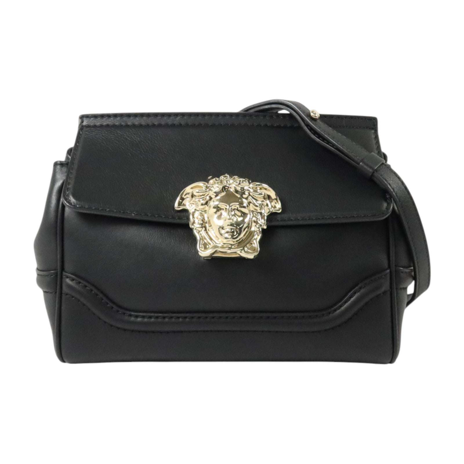 VERSACE 牛皮皮革Medusa Shoulder金扣肩背袋