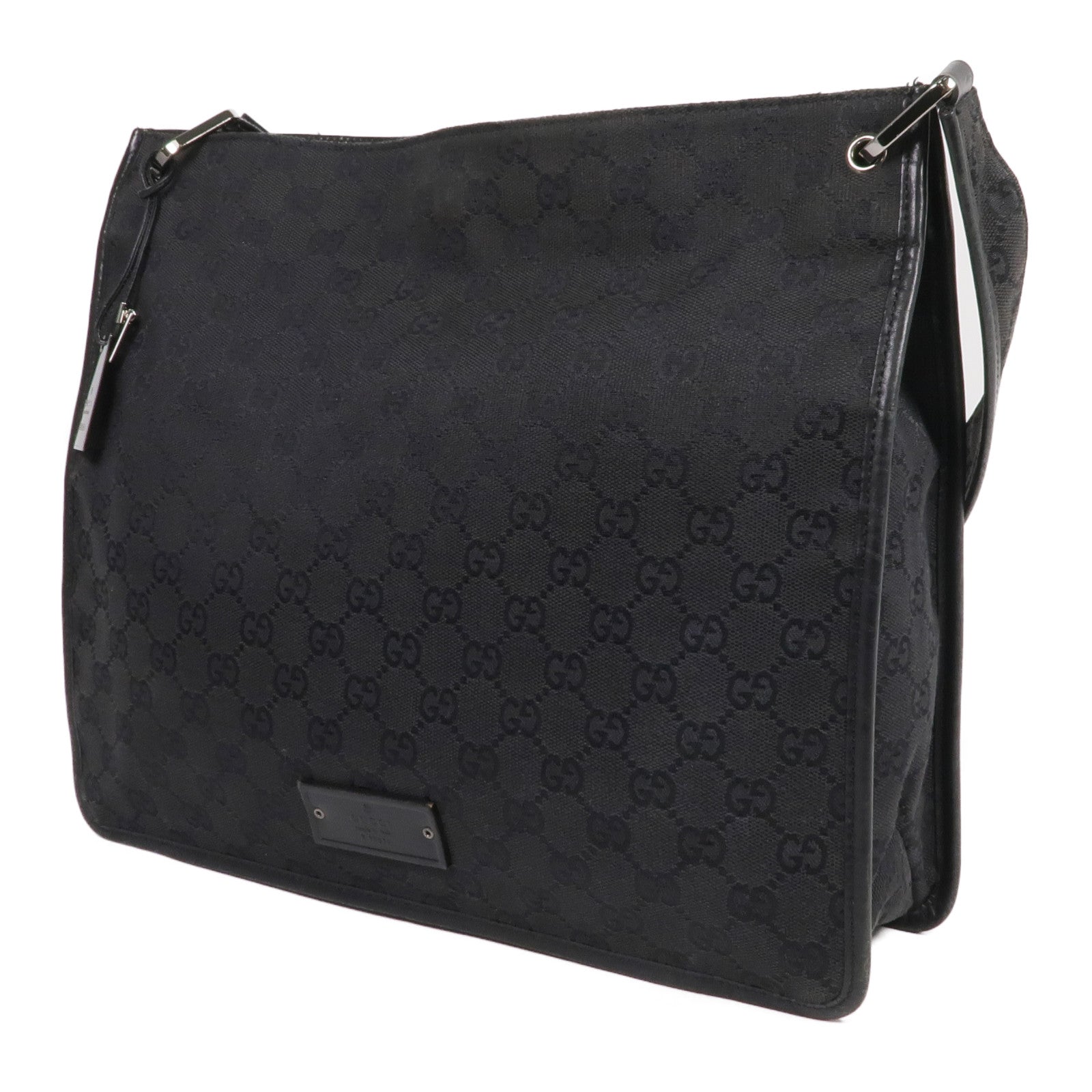 GUCCI 帆布Shoulder Bag銀扣肩背袋