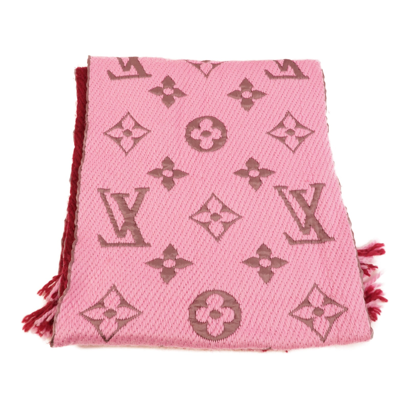 LOUIS VUITTON Silk/Wool Logomania Shine Scarf圍巾