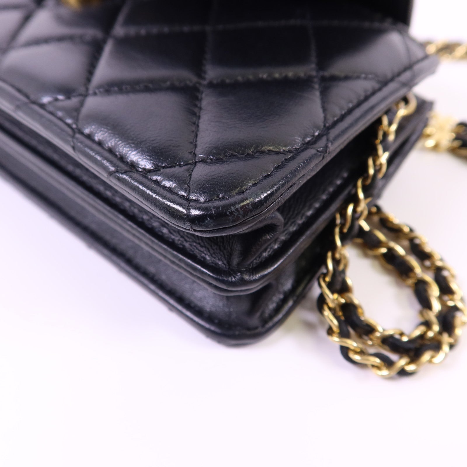 CHANEL 羊皮皮革Chain Shoulder Bag金扣鏈帶肩背袋