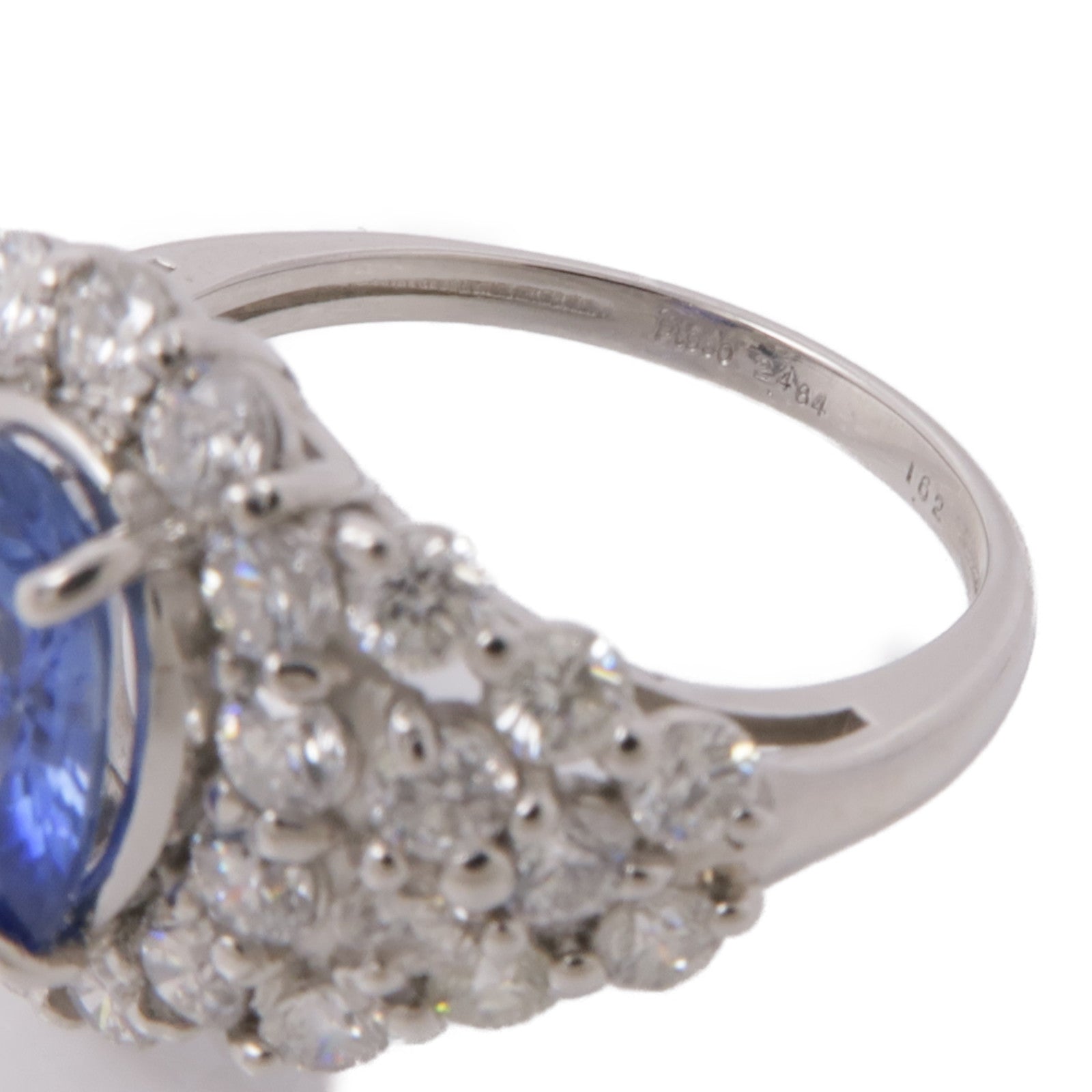 JEWELRY PT950鉑金Sapphire/Diamond Ring 藍寶石/鑽石戒指US#6